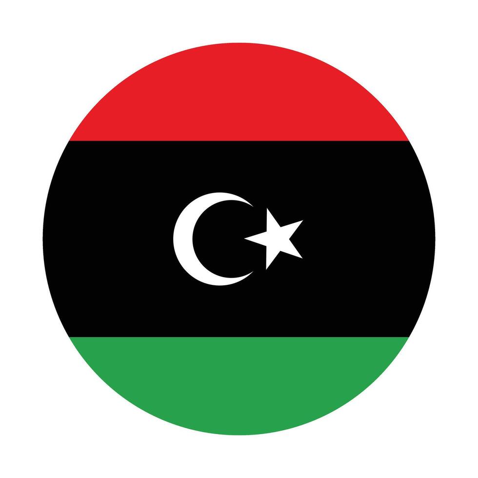 Libyen National Flagge Vektor Symbol Design. Libyen Kreis Flagge. runden von Libyen Flagge.