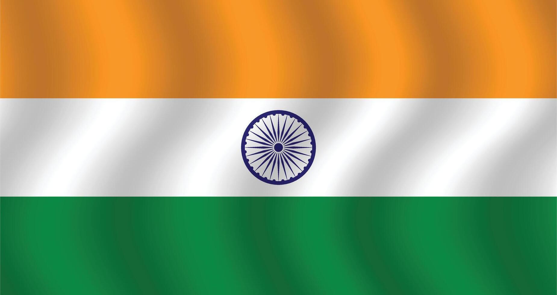 eben Illustration von das Indien Flagge. Indien National Flagge Design. Indien Welle Flagge. vektor