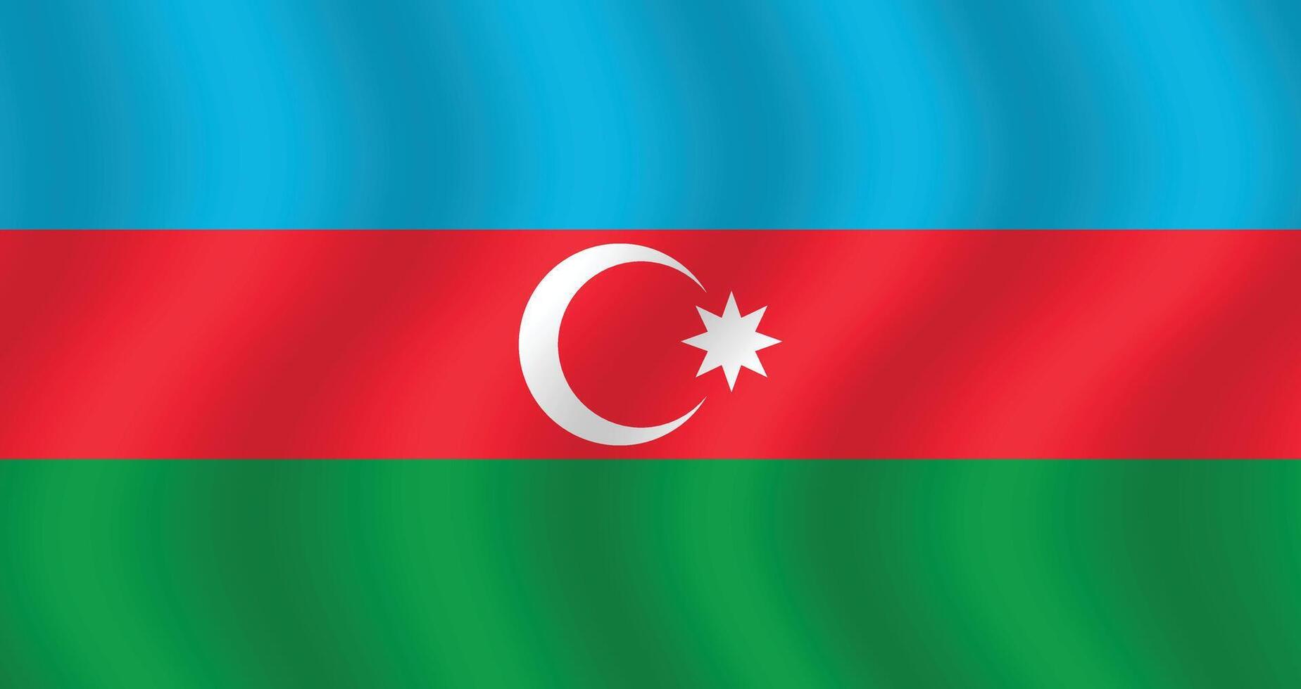 platt illustration av azerbaijan flagga. azerbaijan nationell flagga design. azerbaijan Vinka flagga. vektor