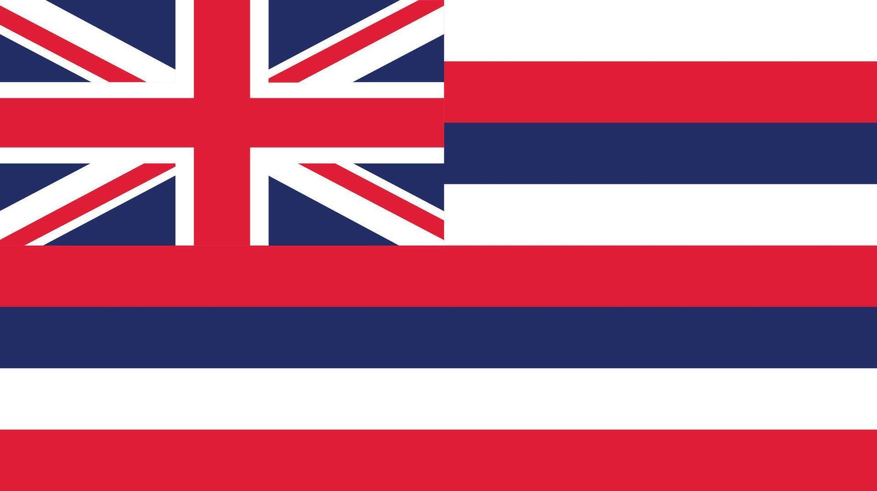 eben Illustration von Hawaii Zustand Flagge. Hawaii Zustand Flagge Design. vektor