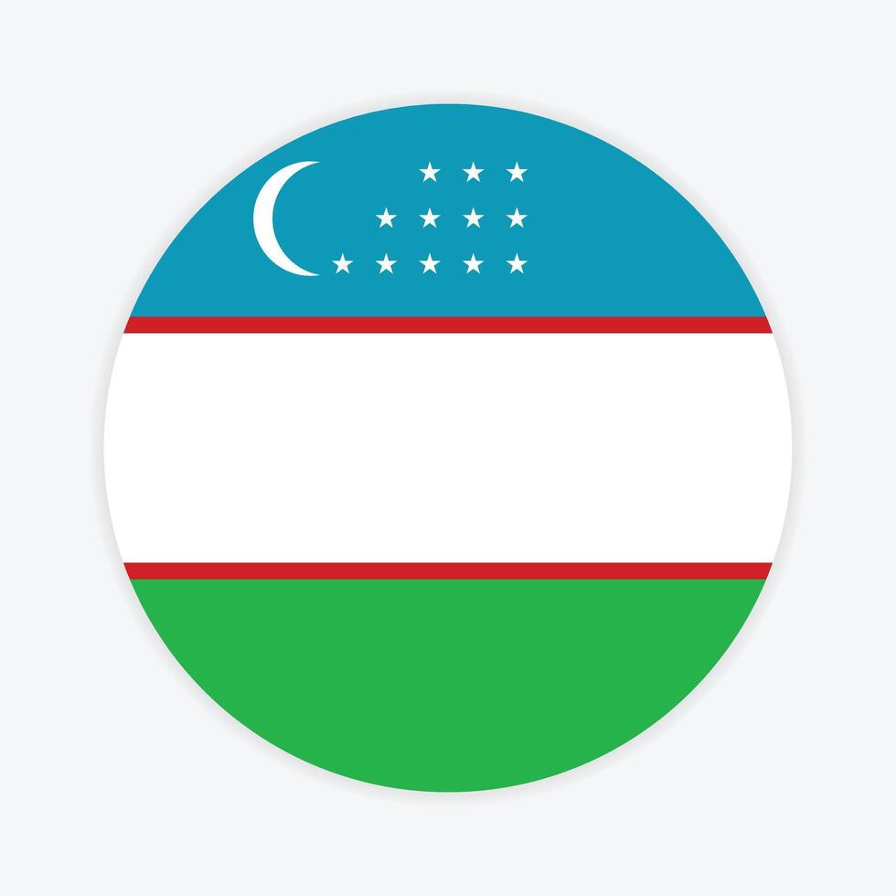 uzbekistan nationell flagga vektor ikon design. uzbekistan cirkel flagga. runda av uzbekistan flagga.