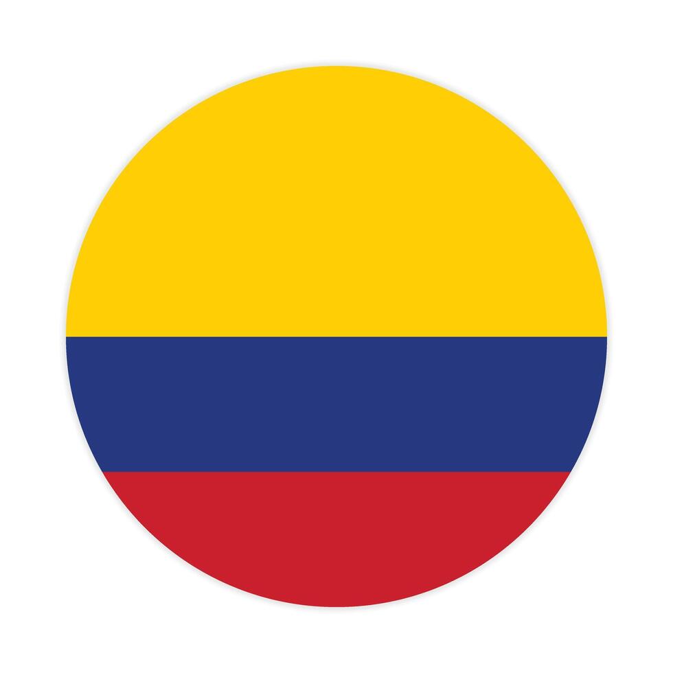platt illustration av colombia nationell flagga. colombia cirkel flagga. runda av colombia flagga. vektor