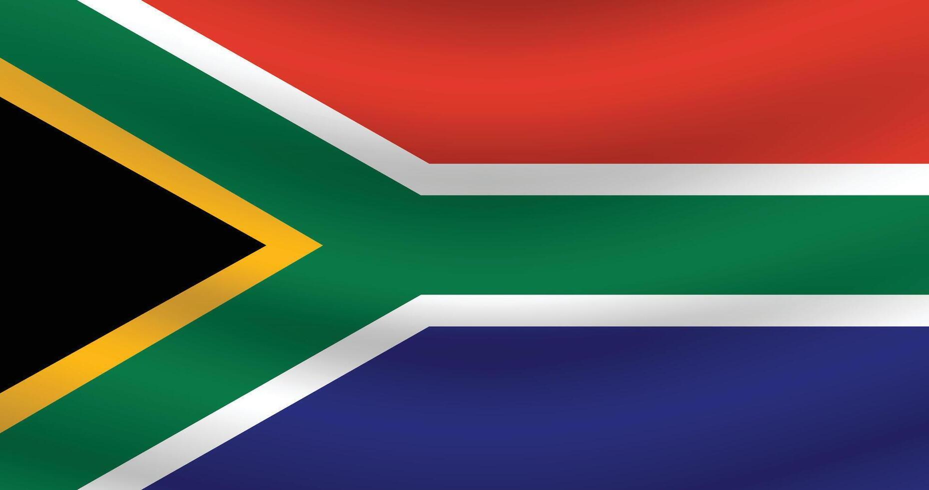 eben Illustration von das Süd Afrika Flagge. Süd Afrika National Flagge Design. Süd Afrika Welle Flagge. vektor