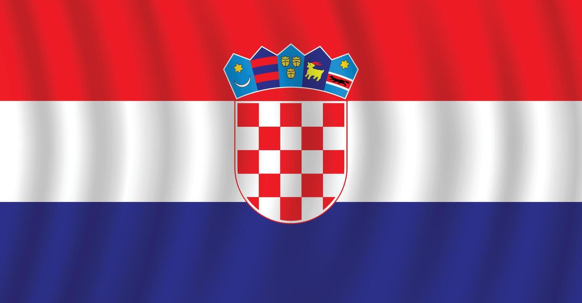 eben Illustration von Kroatien National Flagge. Kroatien Flagge Design. Kroatien Welle Flagge. vektor