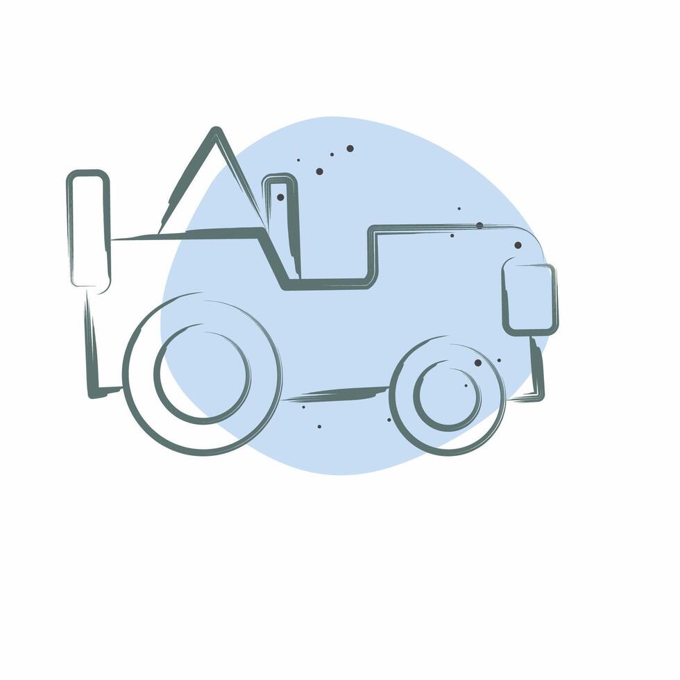 ikon armén jeep. relaterad till militär och armén symbol. Färg fläck stil. enkel design illustration vektor