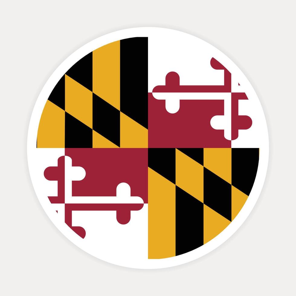 Maryland Zustand Flagge Vektor Symbol Design. Maryland Zustand Kreis Flagge. runden von Maryland Flagge.