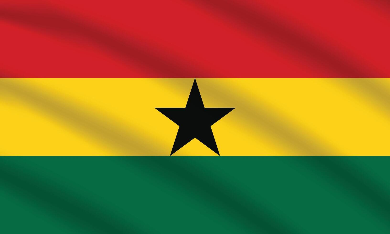 eben Illustration von Ghana National Flagge. Ghana Flagge Design. Ghana Welle Flagge. vektor