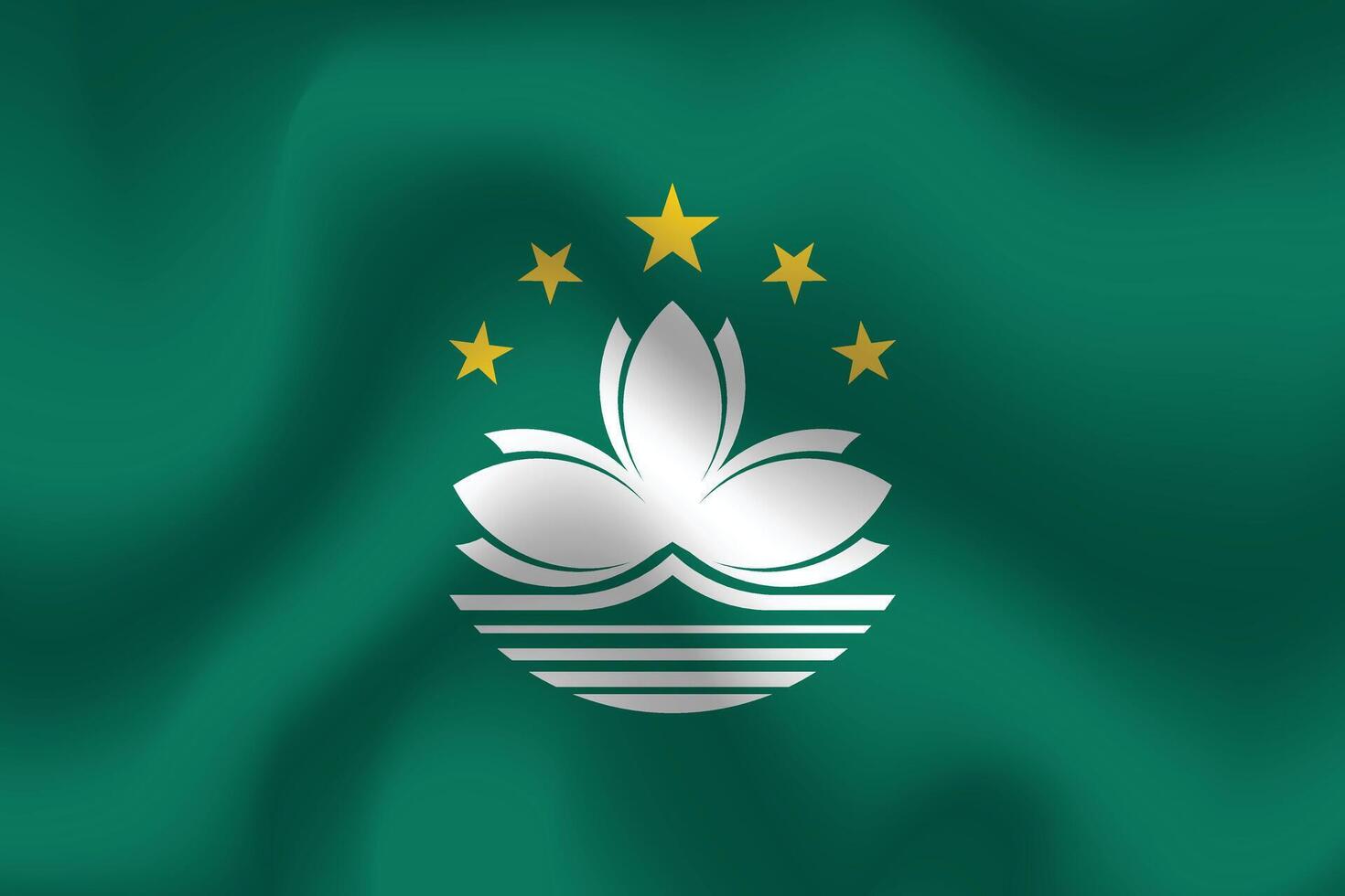 eben Illustration von Macau Flagge. Macau National Flagge Design. Macau Welle Flagge. vektor