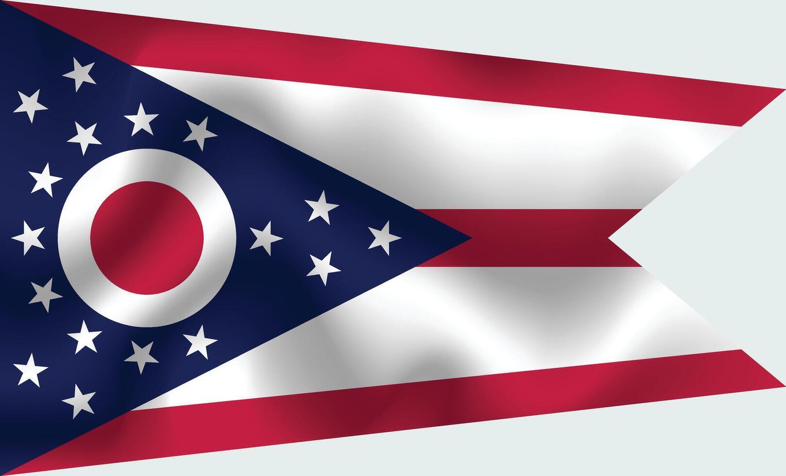 eben Illustration von Ohio Zustand Flagge. Ohio Flagge Design. Ohio Welle Flagge. vektor