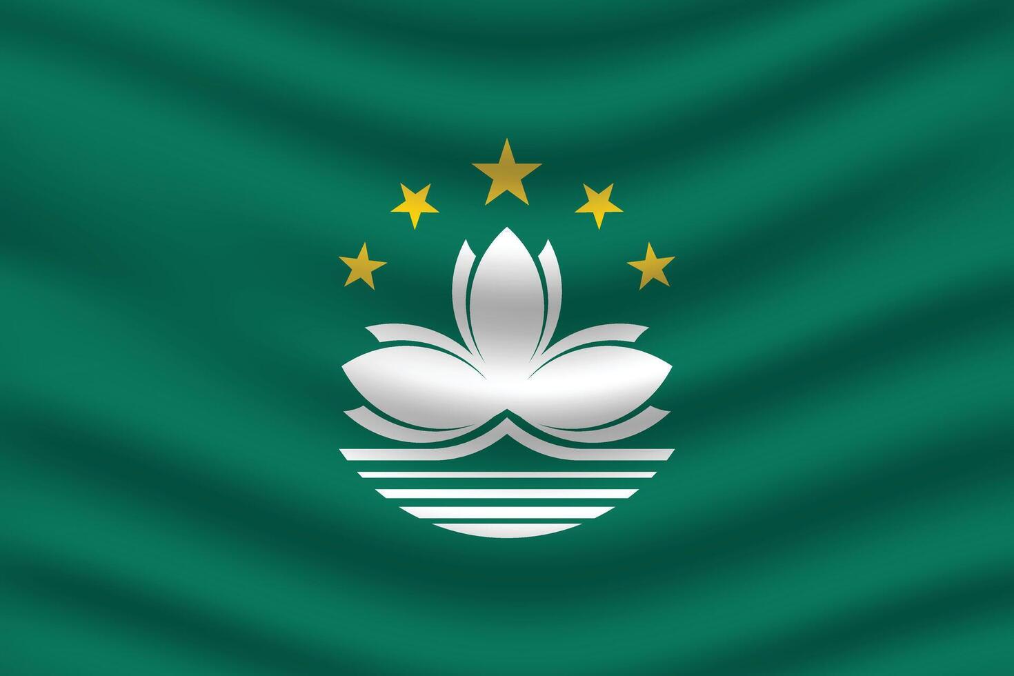 eben Illustration von Macau Flagge. Macau National Flagge Design. Macau Welle Flagge. vektor