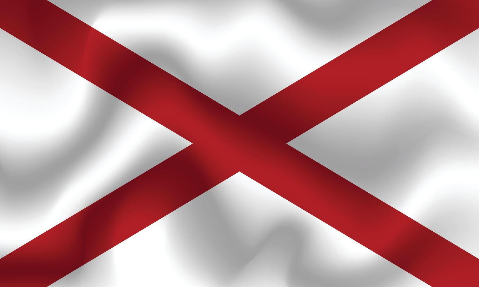 eben Illustration von Alabama Zustand Flagge. Alabama Zustand Flagge Design. Alabama Welle Flagge. vektor