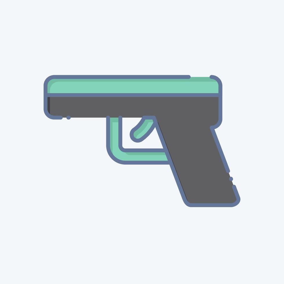 ikon pistol. relaterad till militär och armén symbol. klotter stil. enkel design illustration vektor