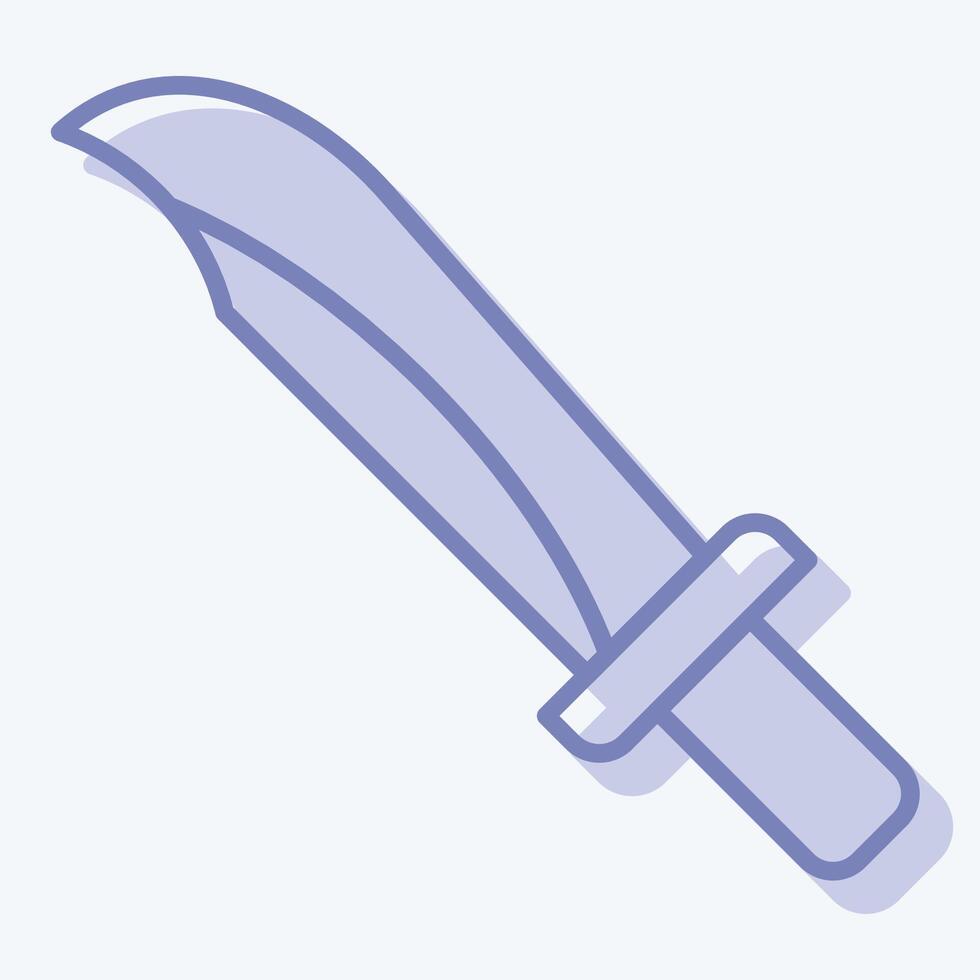 Symbol Messer. verbunden zu Militär- und Heer Symbol. zwei Ton Stil. einfach Design Illustration vektor