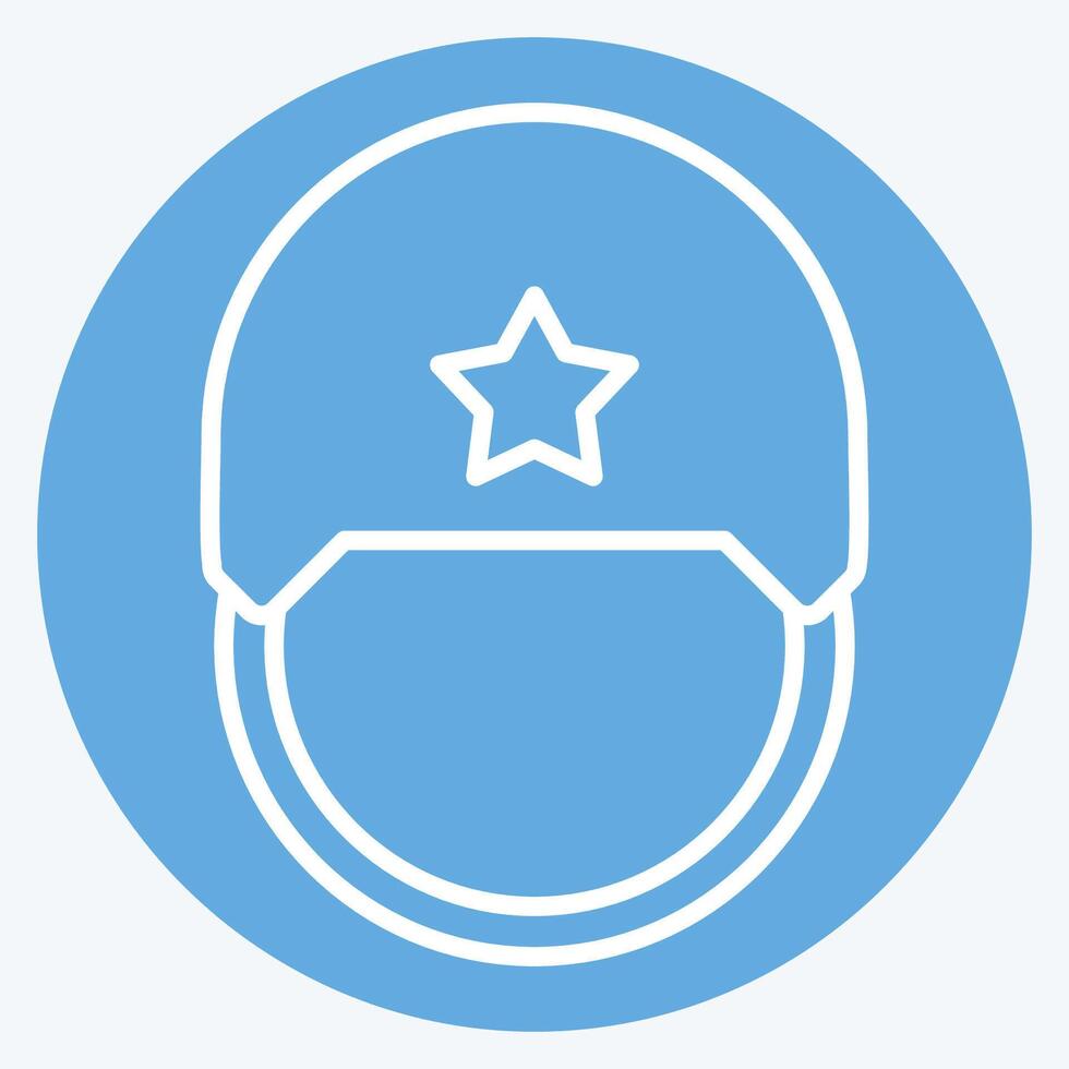 Symbol Heer Helm. verbunden zu Militär- und Heer Symbol. Blau Augen Stil. einfach Design Illustration vektor