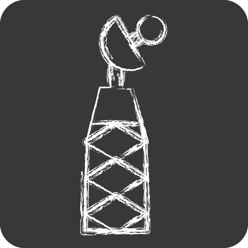 Symbol Signal Turm. verbunden zu Militär- und Heer Symbol. Kreide Stil. einfach Design Illustration vektor
