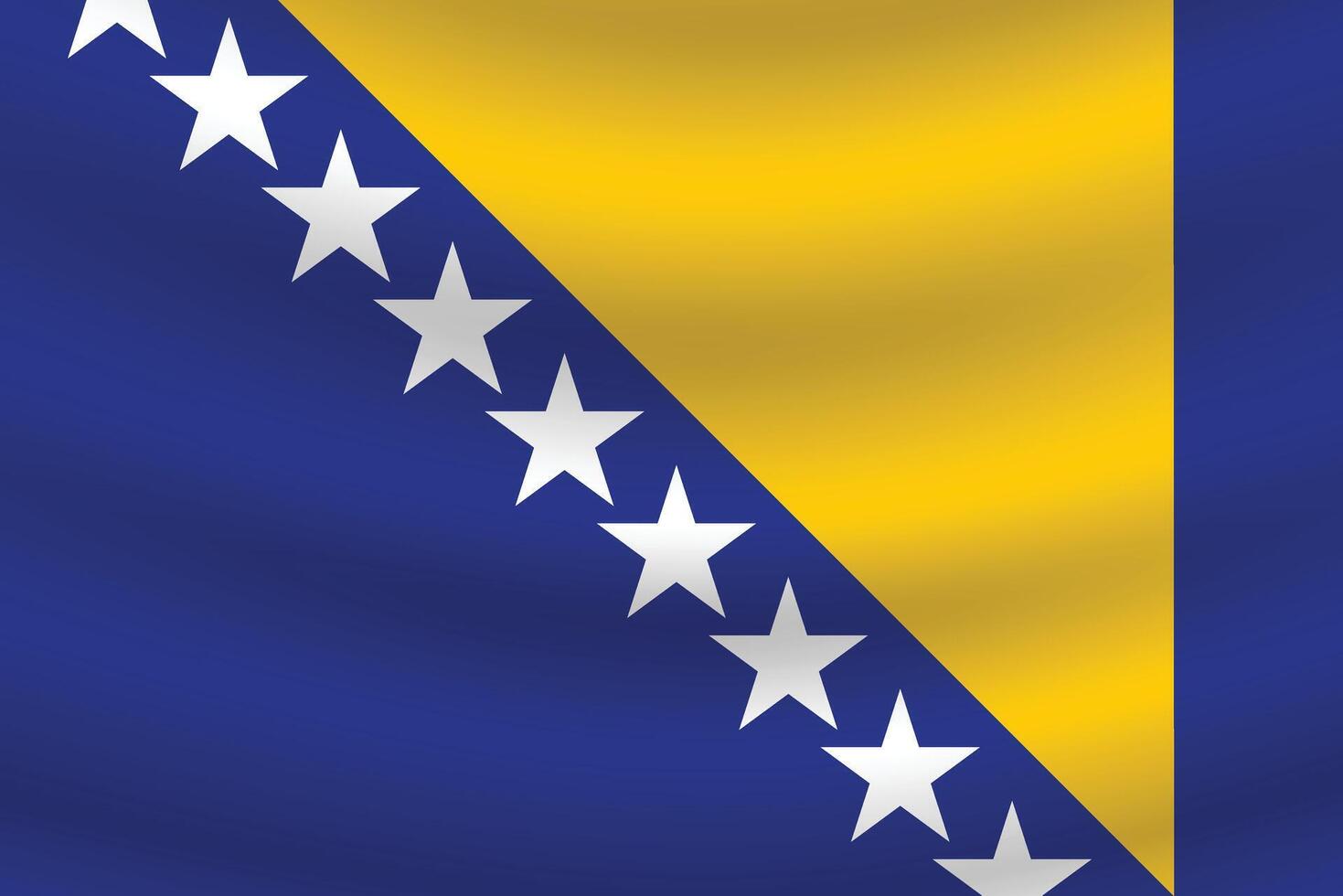 eben Illustration von Bosnien und Herzegowina National Flagge. Bosnien und Herzegowina Flagge Design. Bosnien und Herzegowina Welle Flagge. vektor