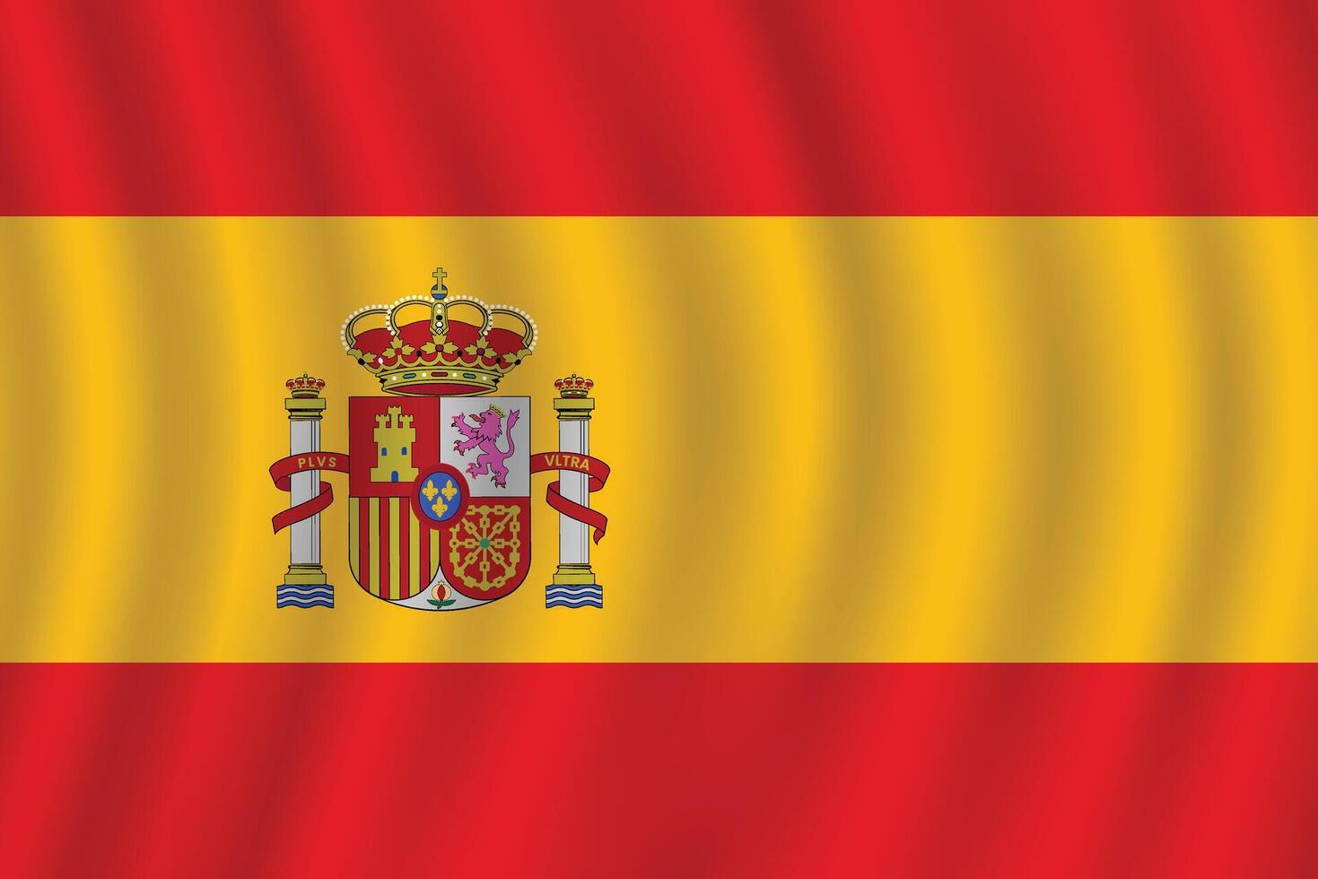 eben Illustration von Spanien National Flagge. Spanien Flagge Design. Spanien Welle Flagge. vektor