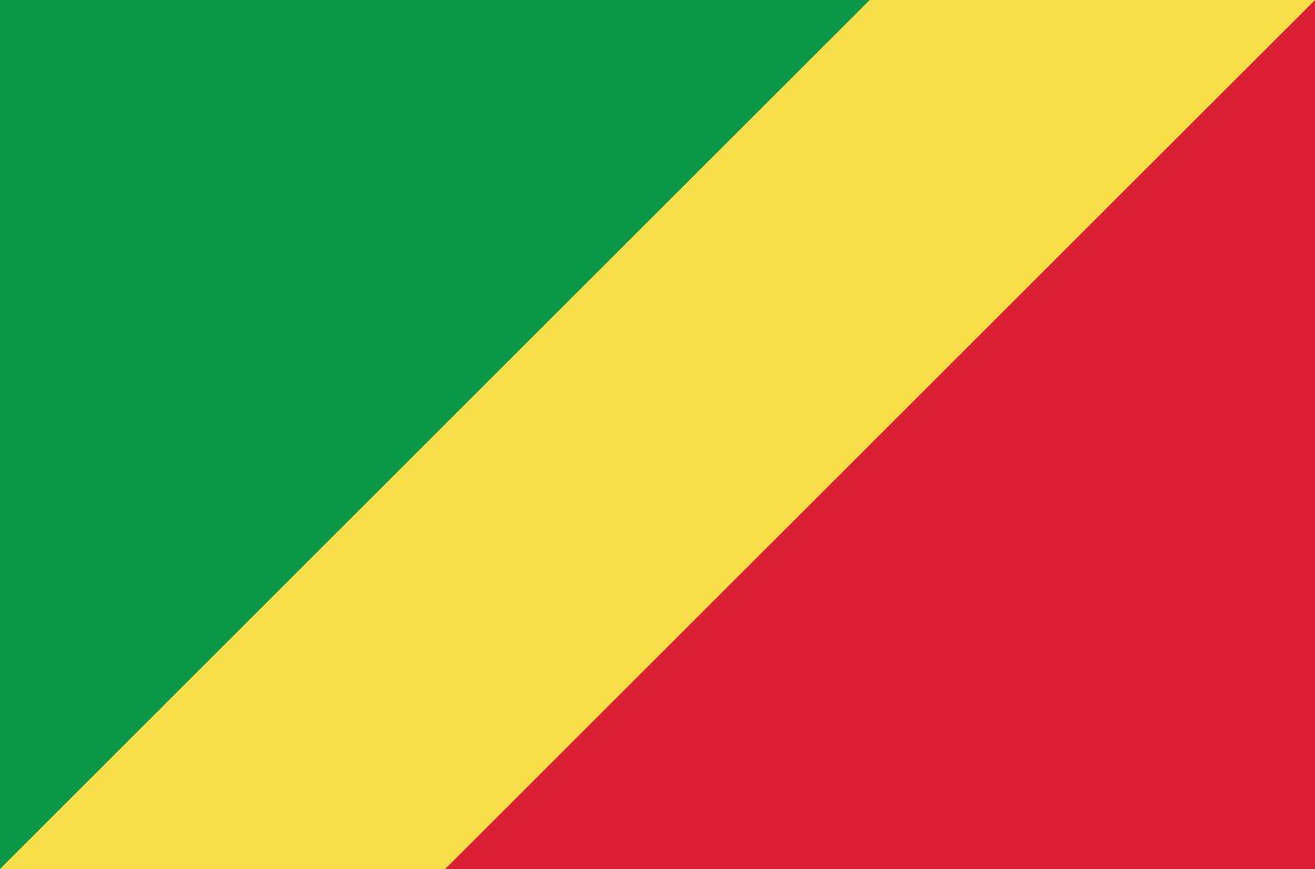 platt illustration av de republik av de kongo nationell flagga. republik av de kongo flagga design. vektor