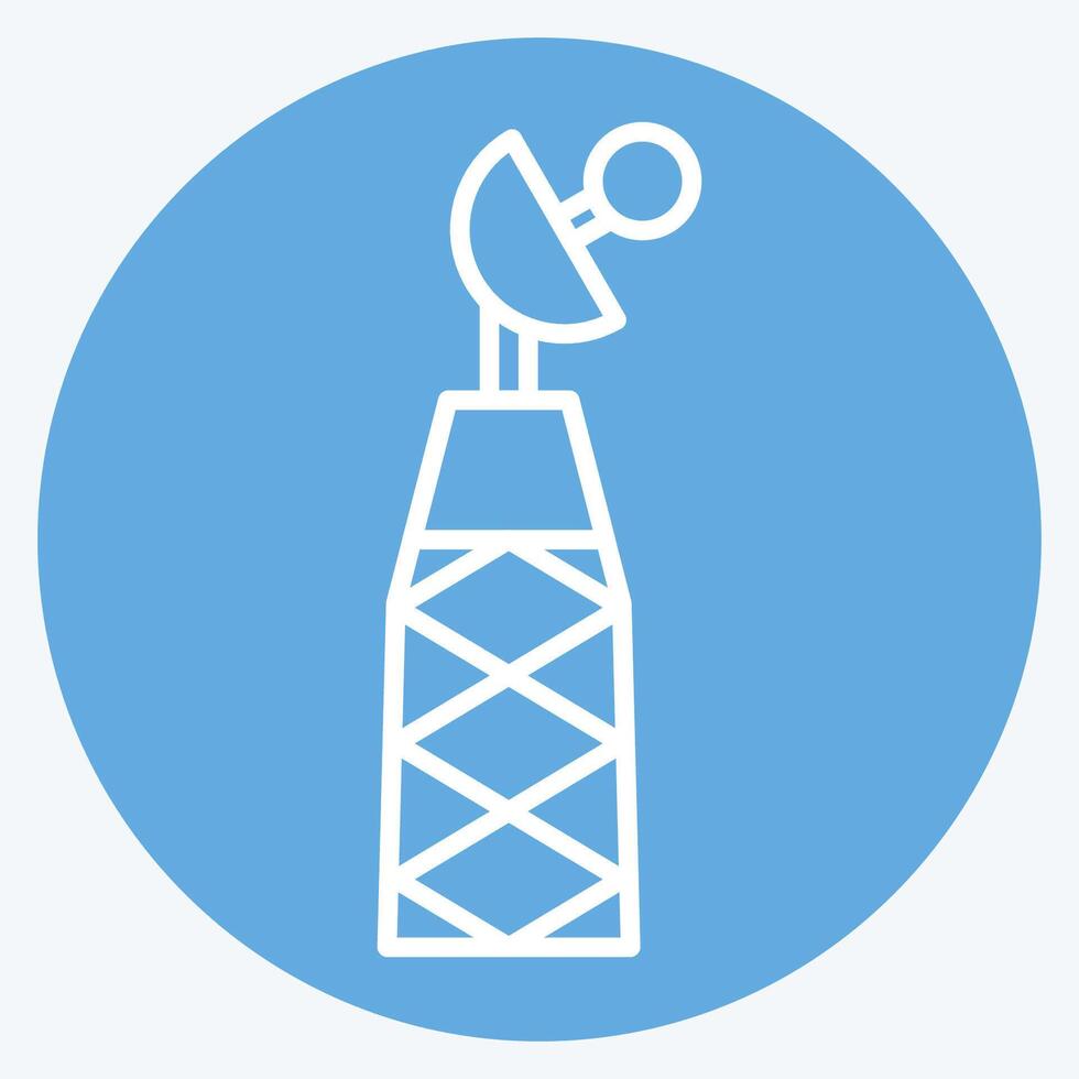 Symbol Signal Turm. verbunden zu Militär- und Heer Symbol. Blau Augen Stil. einfach Design Illustration vektor