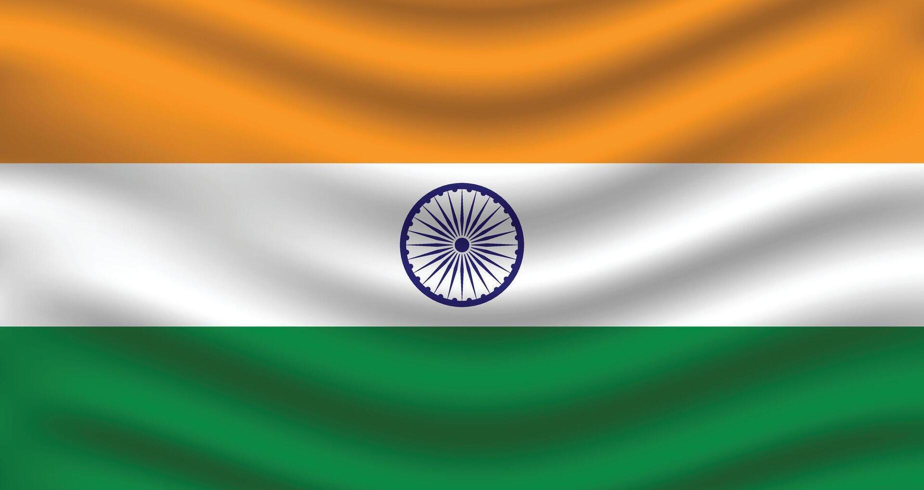 platt illustration av de Indien flagga. Indien nationell flagga design. Indien Vinka flagga. vektor