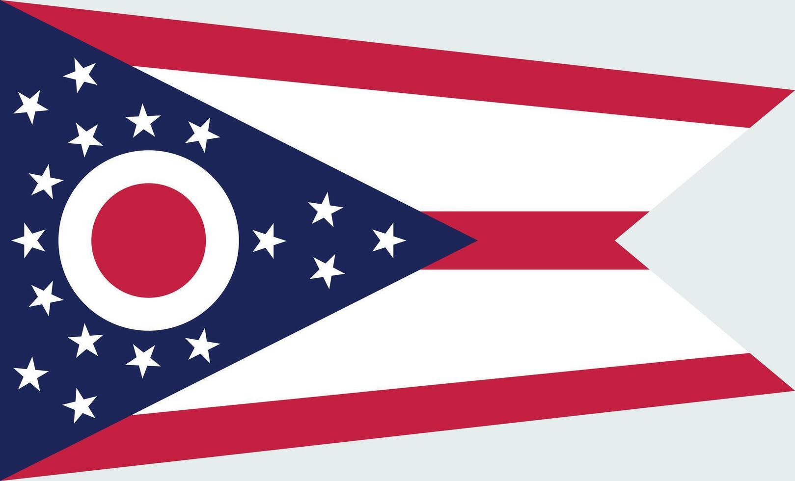 eben Illustration von Ohio Zustand Flagge. Ohio Flagge Design. vektor