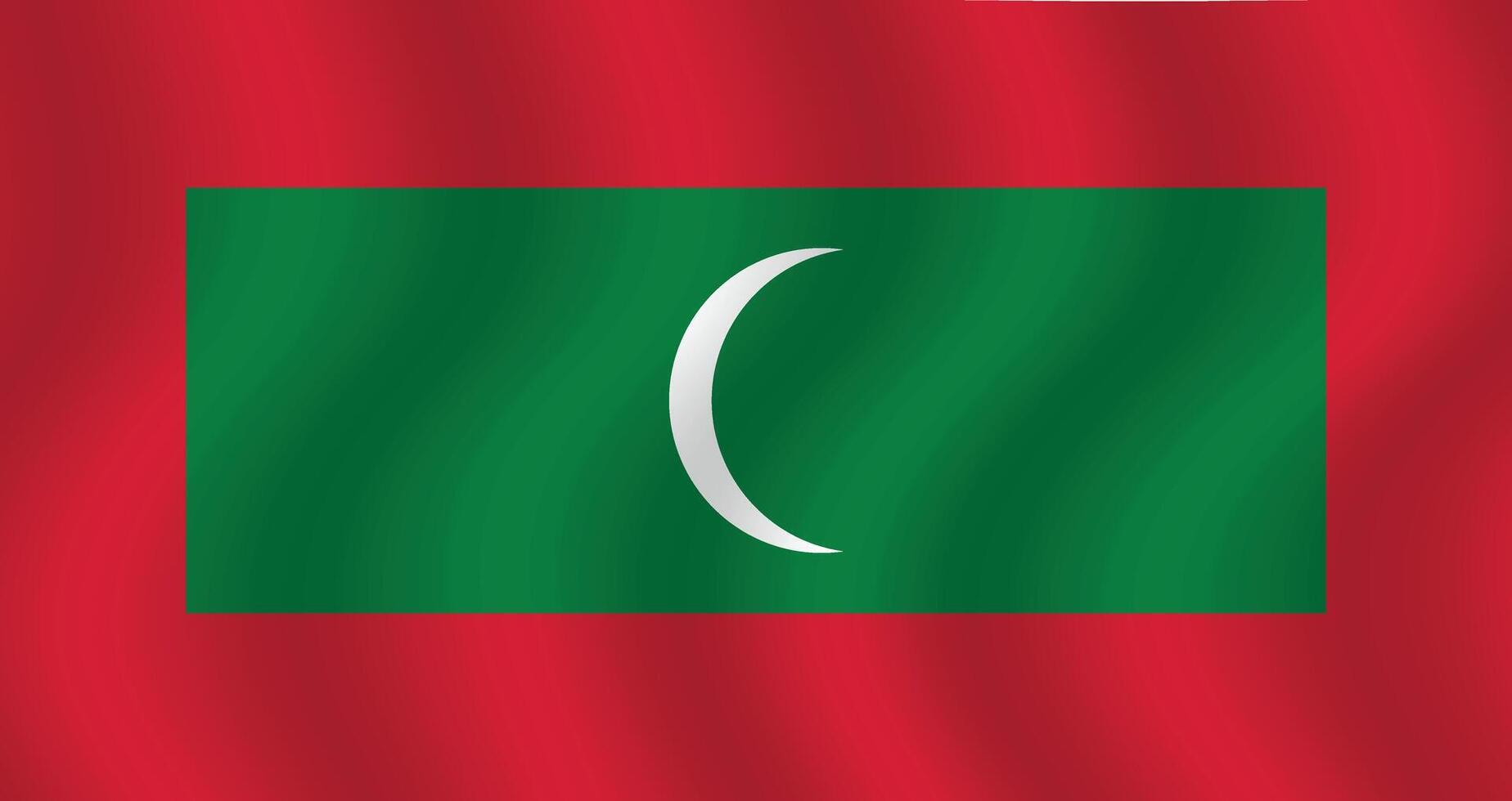 platt illustration av de maldiverna flagga. maldiverna nationell flagga design. maldiverna Vinka flagga. vektor
