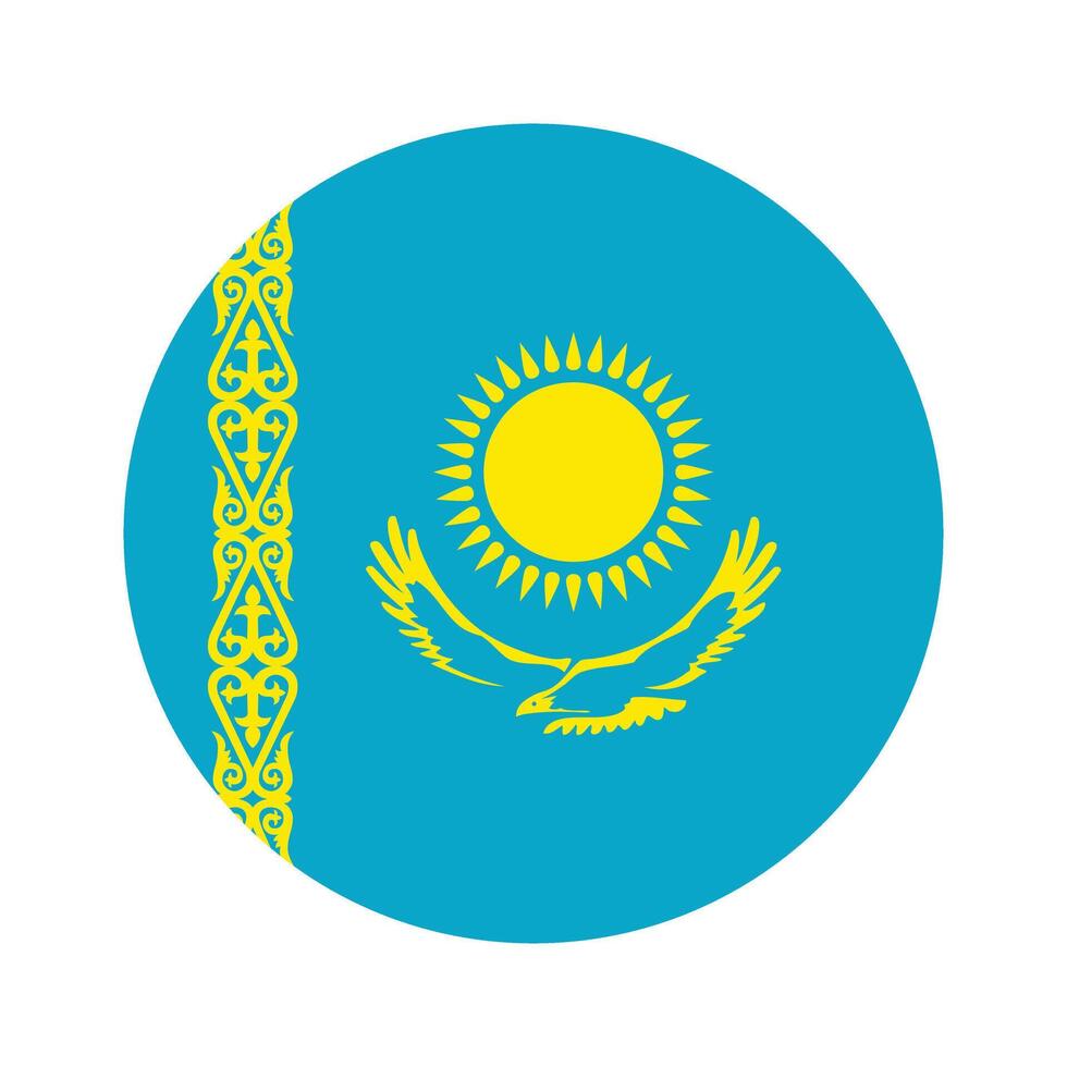 Kasachstan National Flagge Vektor Symbol Design. Kasachstan Kreis Flagge. runden von Kasachstan Flagge.