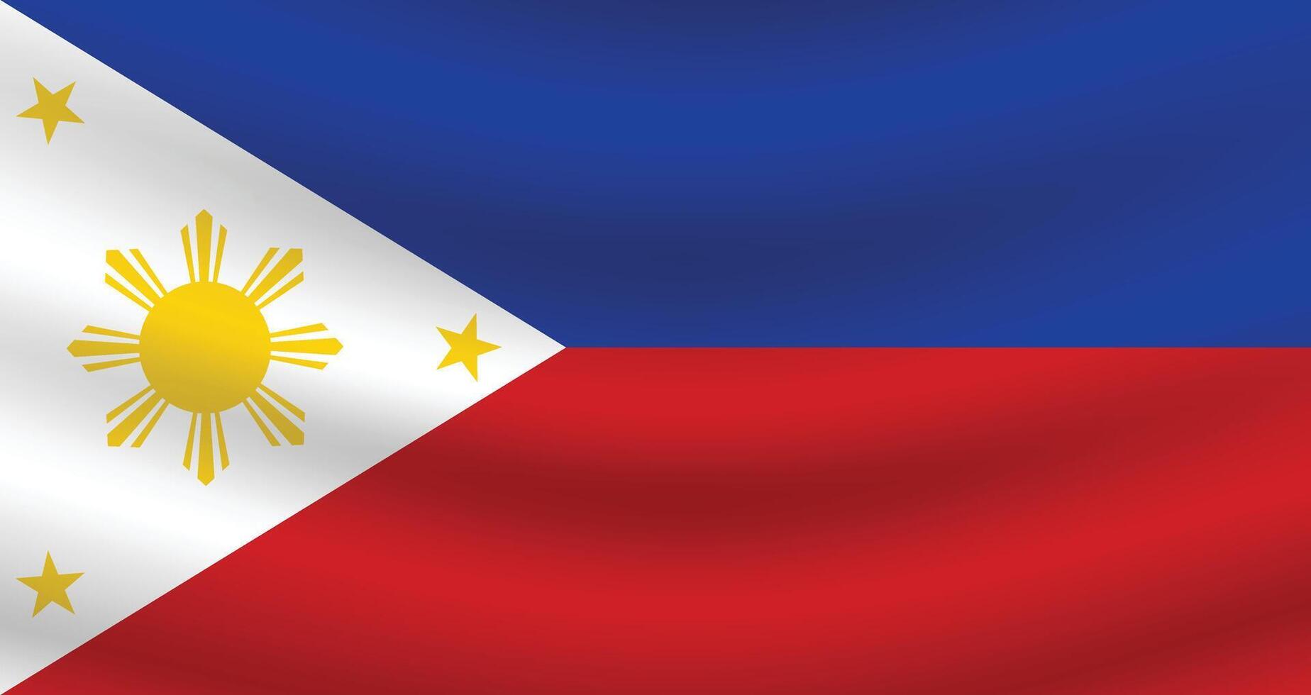 eben Illustration von das Philippinen Flagge. Philippinen National Flagge Design. Philippinen Welle Flagge. vektor