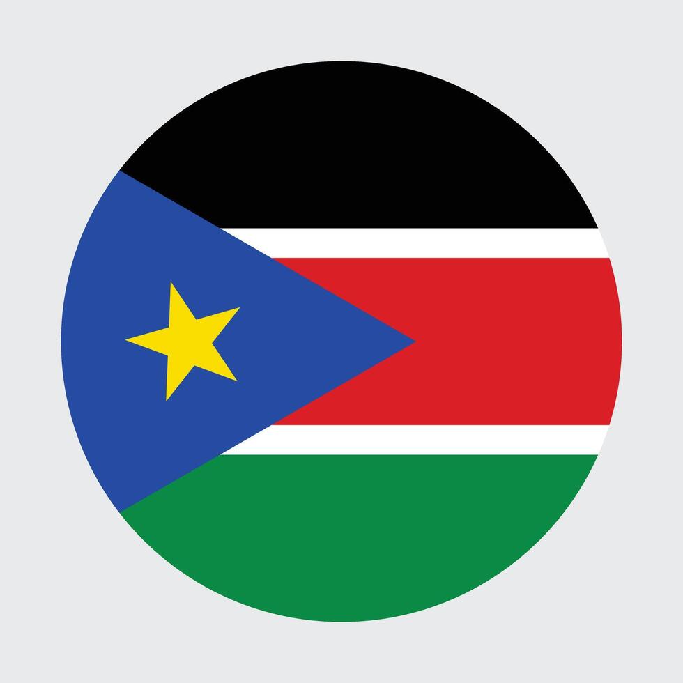 söder sudan nationell flagga vektor ikon design. söder sudan cirkel flagga. runda av söder sudan flagga.