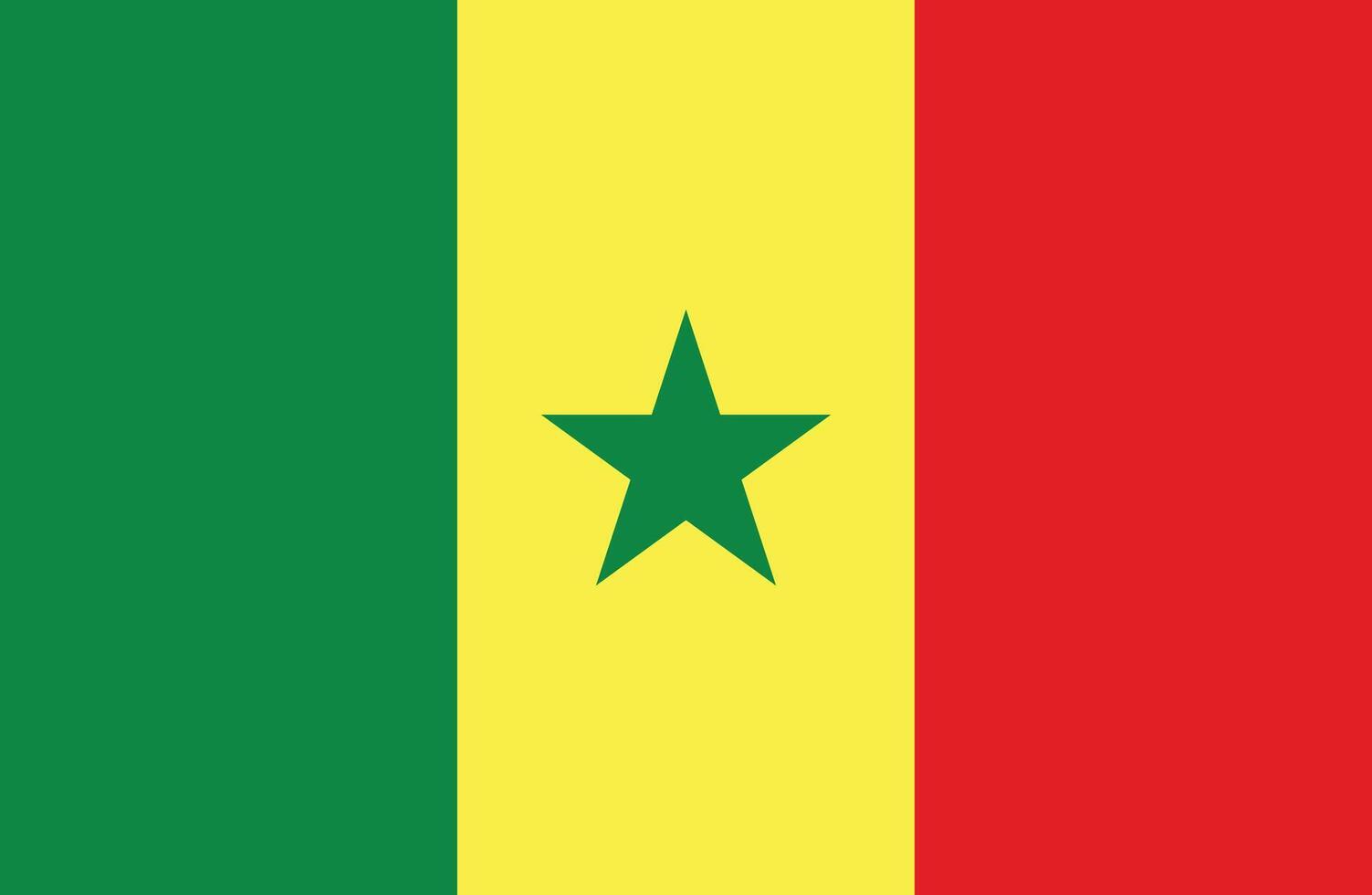 platt illustration av senegal nationell flagga. senegal flagga design. vektor