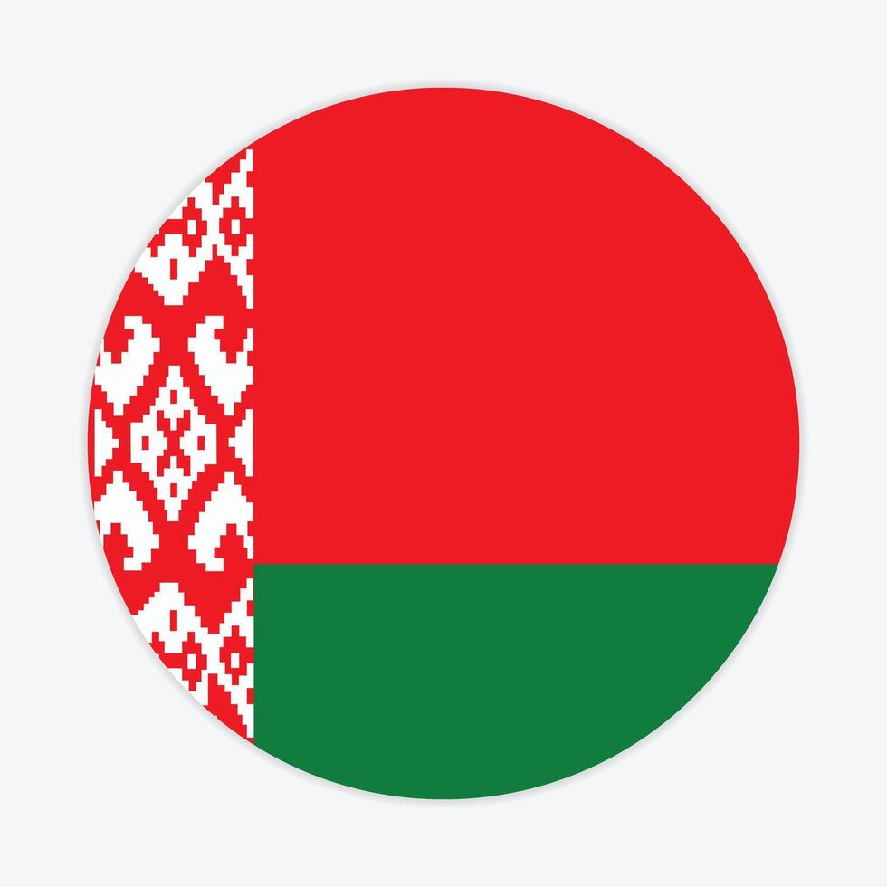 Vitryssland nationell flagga vektor ikon design. Vitryssland cirkel flagga. runda av Vitryssland flagga.