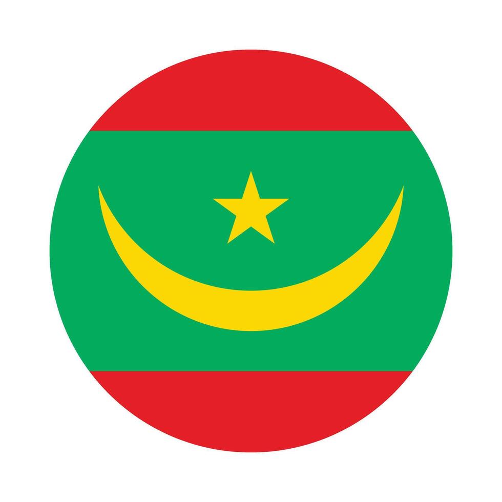 Mauretanien National Flagge Vektor Symbol Design. Mauretanien Kreis Flagge. runden von Mauretanien Flagge.