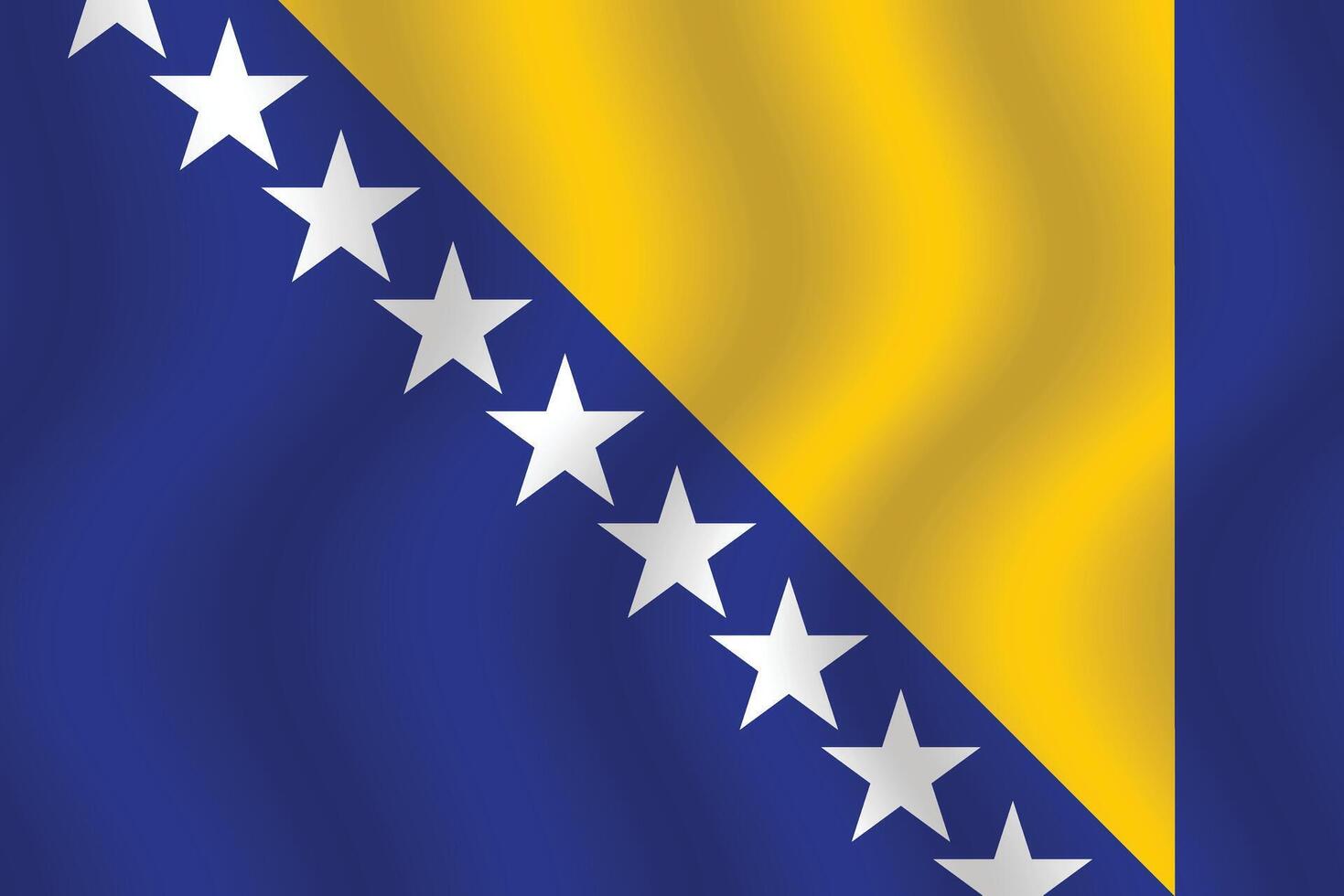 eben Illustration von Bosnien und Herzegowina National Flagge. Bosnien und Herzegowina Flagge Design. Bosnien und Herzegowina Welle Flagge. vektor