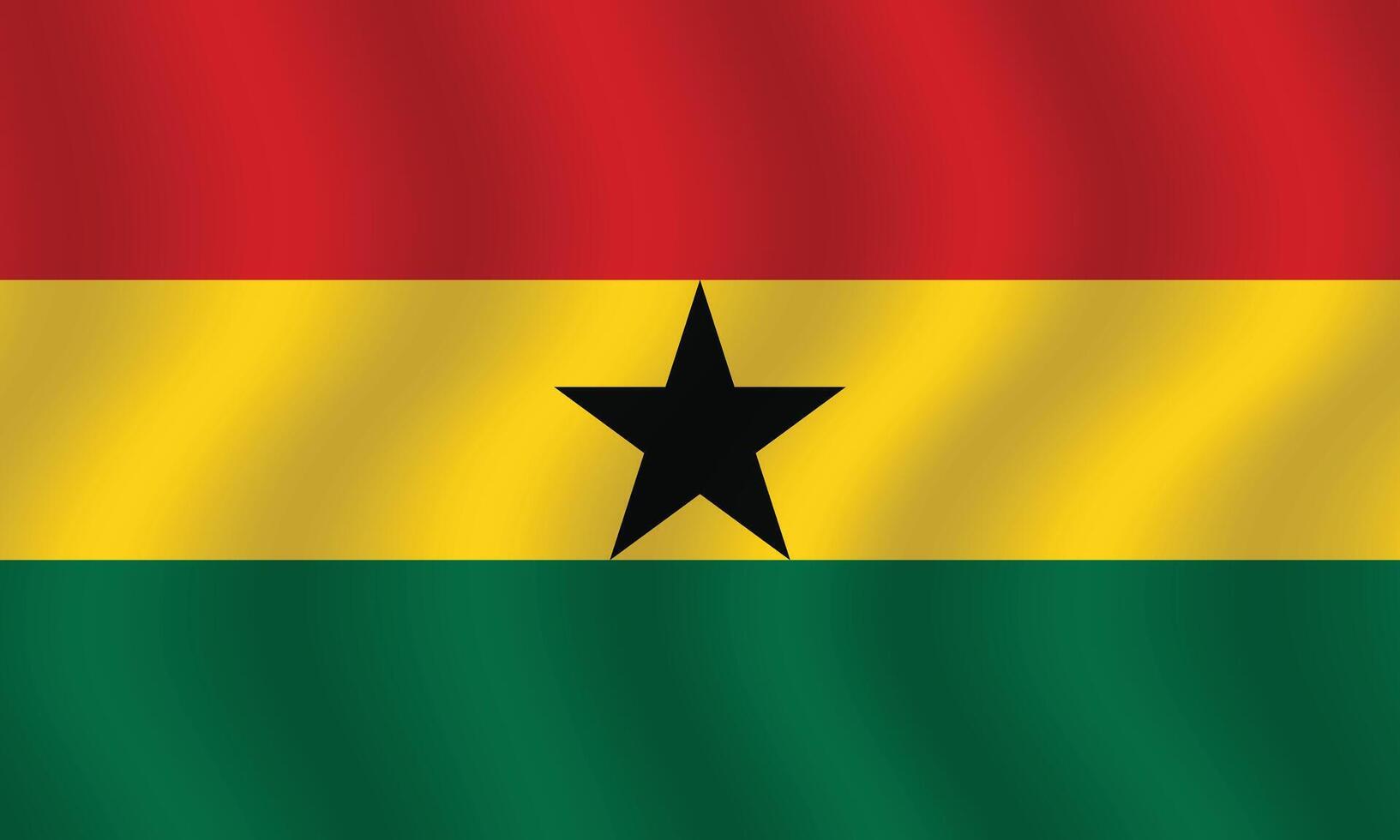 eben Illustration von Ghana National Flagge. Ghana Flagge Design. Ghana Welle Flagge. vektor