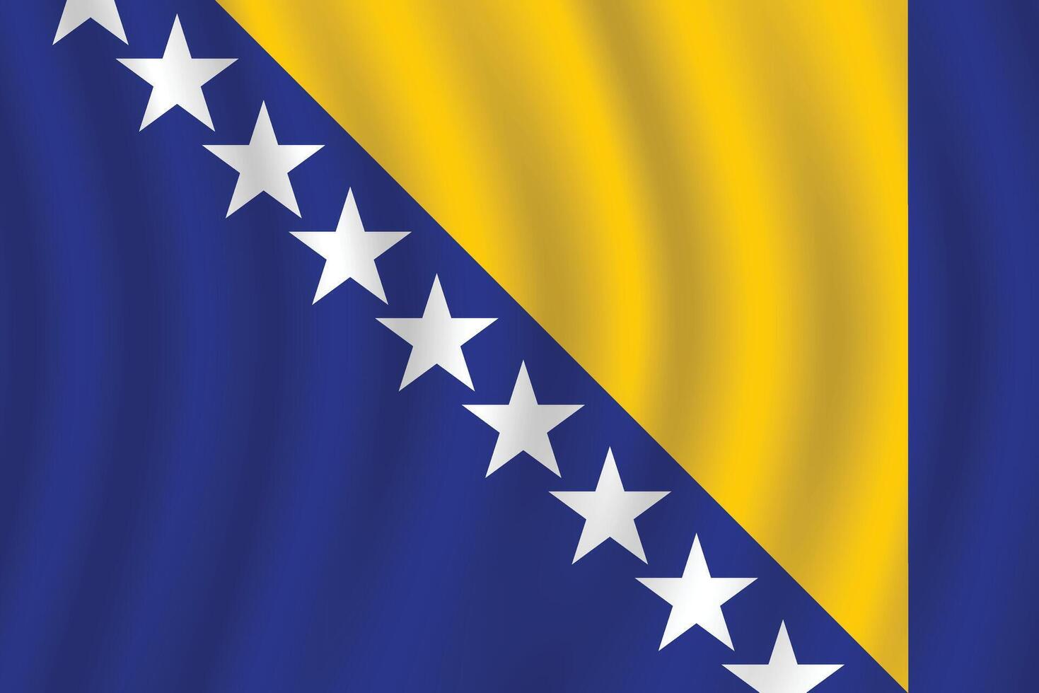 eben Illustration von Bosnien und Herzegowina National Flagge. Bosnien und Herzegowina Flagge Design. Bosnien und Herzegowina Welle Flagge. vektor