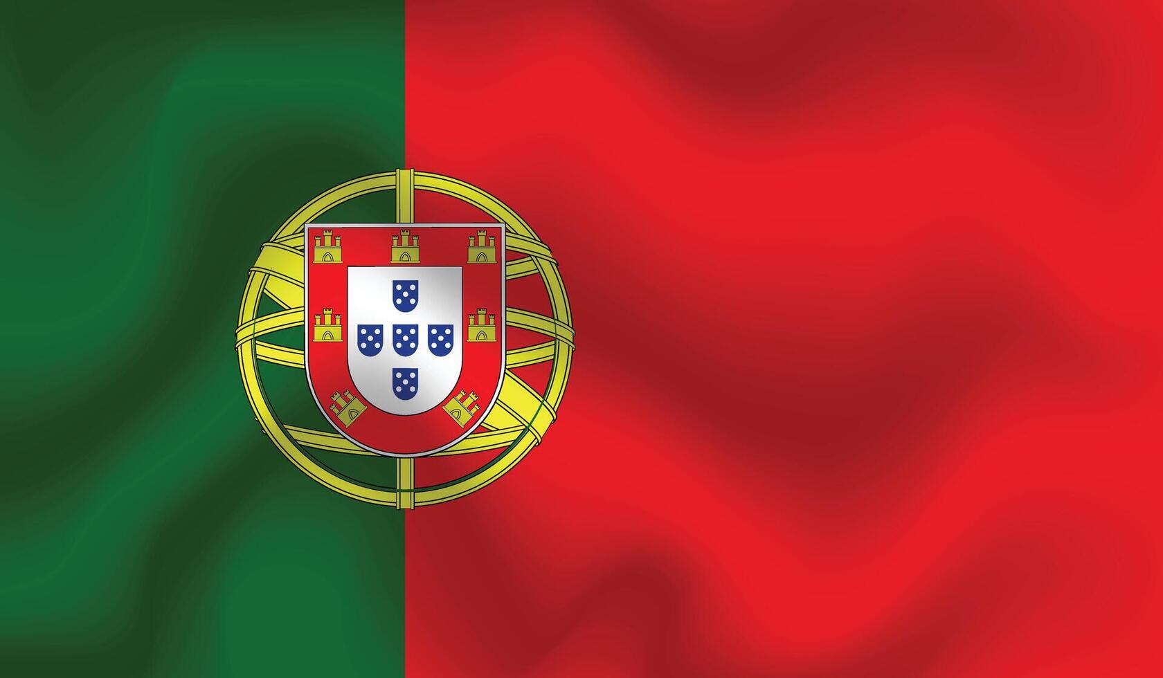 eben Illustration von Portugal National Flagge. Portugal Flagge Design. Portugal Welle Flagge. vektor