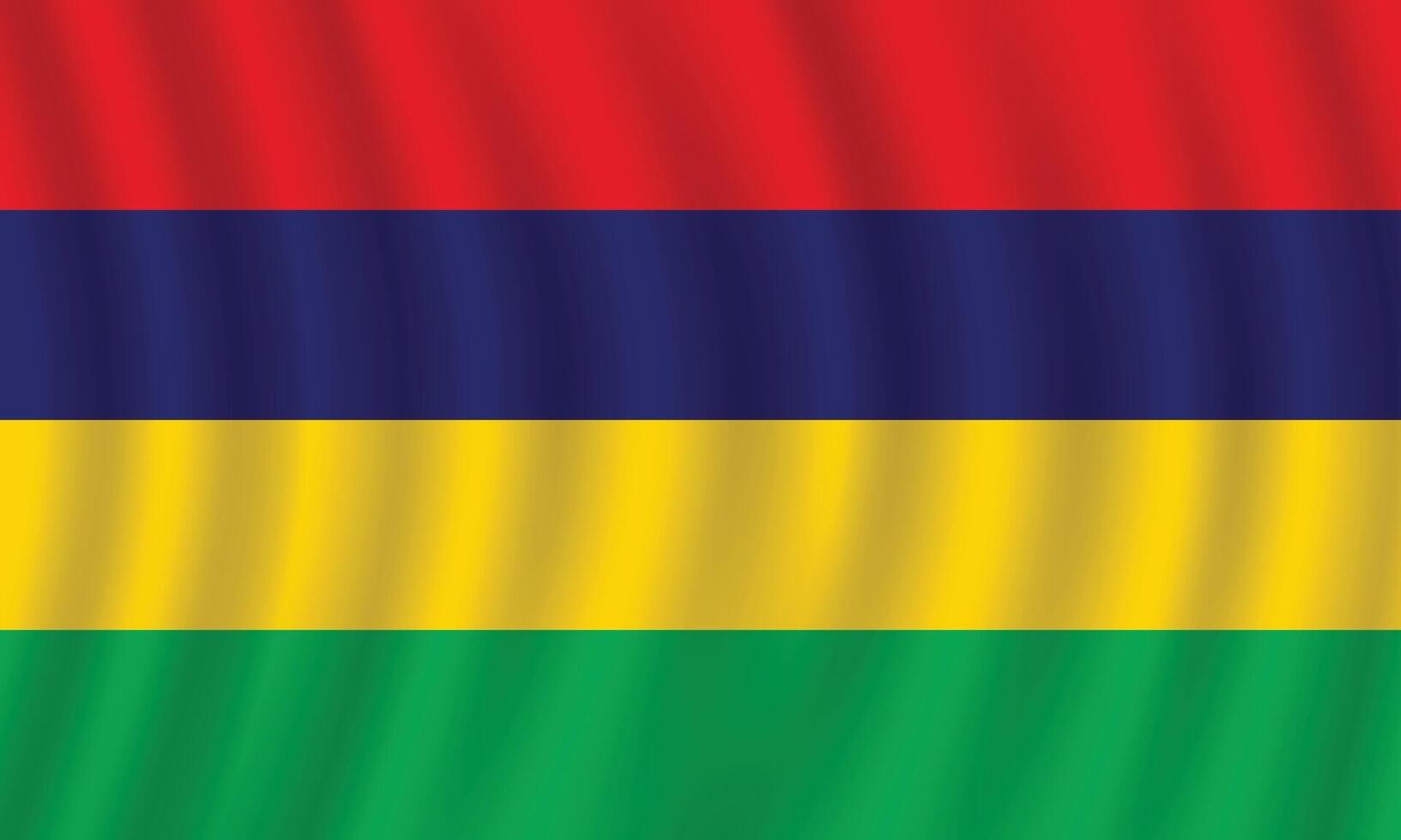 eben Illustration von Mauritius National Flagge. Mauritius Flagge Design. Mauritius Welle Flagge. vektor