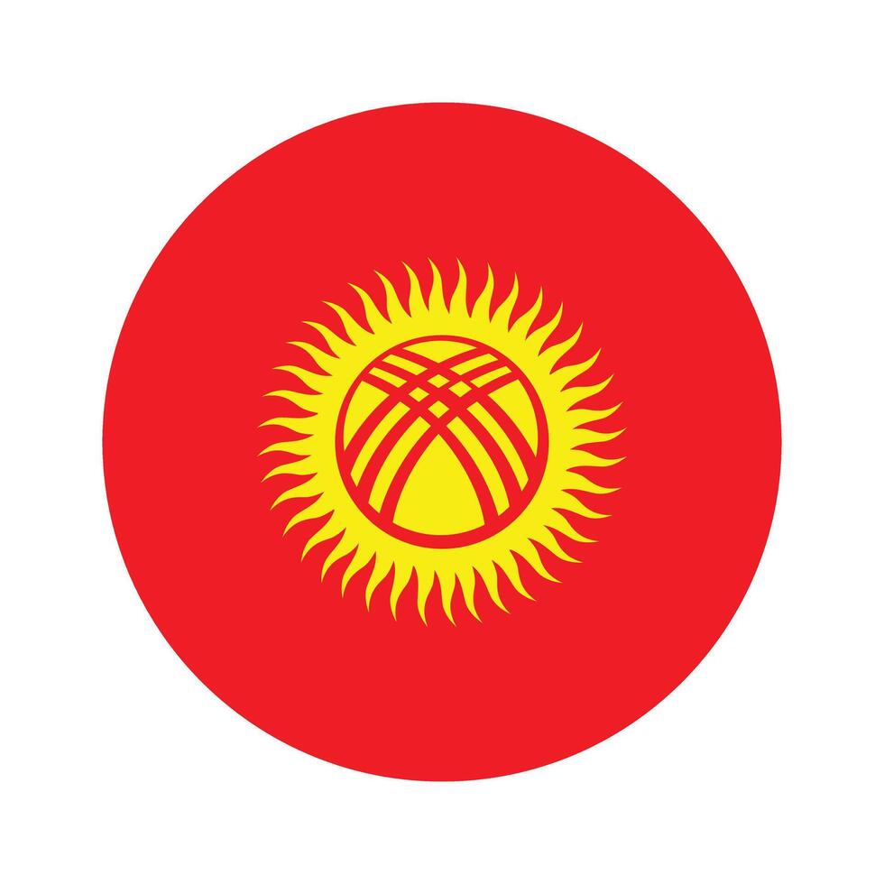 Kirgisistan National Flagge Vektor Symbol Design. Kirgisistan Kreis Flagge. runden von Kirgisistan Flagge.