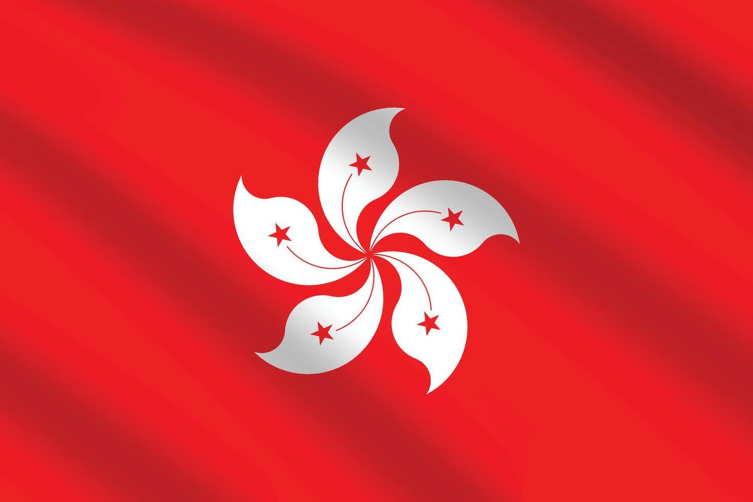 eben Illustration von das Hong kong National Flagge. Hong kong Flagge Design. Hong kong Welle Flagge. vektor