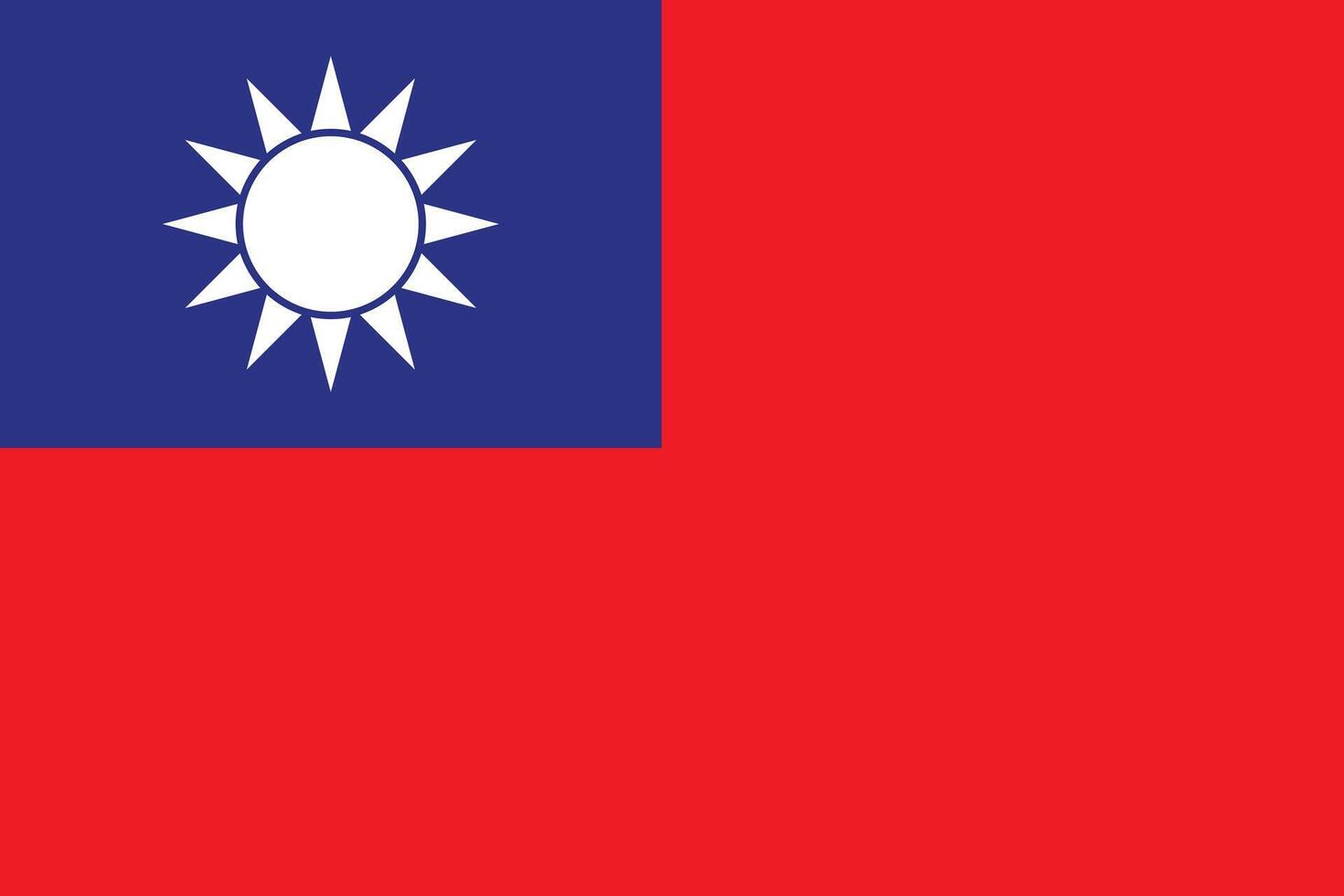 eben Illustration von Taiwan National Flagge. Taiwan Flagge Design. vektor
