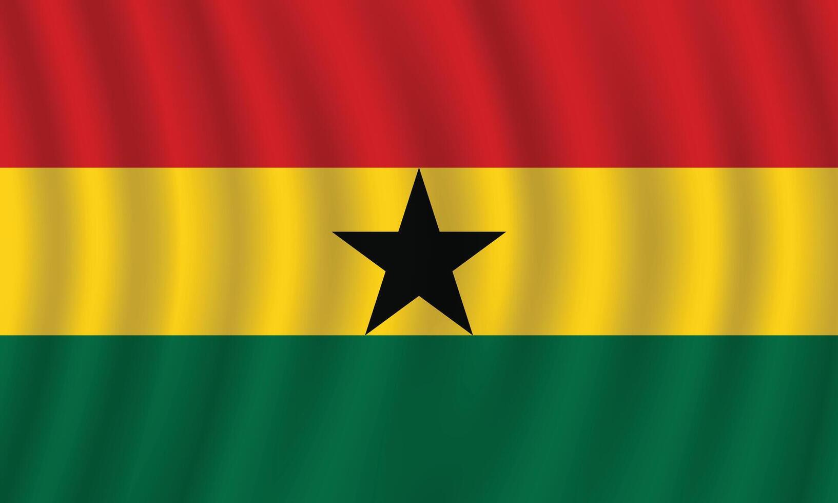eben Illustration von Ghana National Flagge. Ghana Flagge Design. Ghana Welle Flagge. vektor