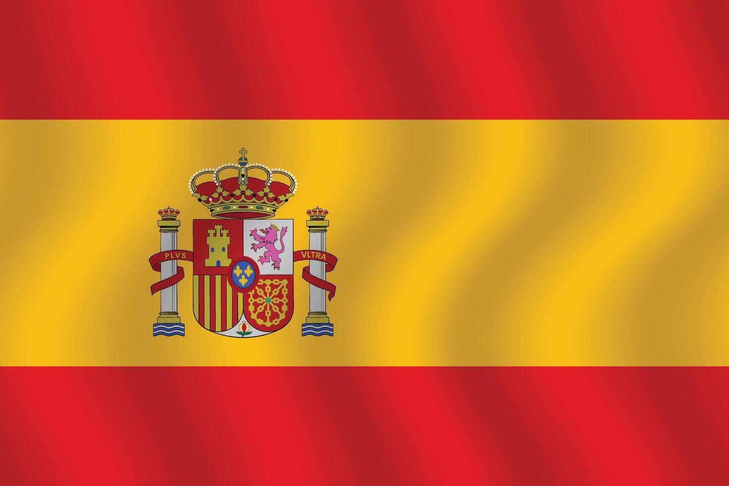 eben Illustration von Spanien National Flagge. Spanien Flagge Design. Spanien Welle Flagge. vektor