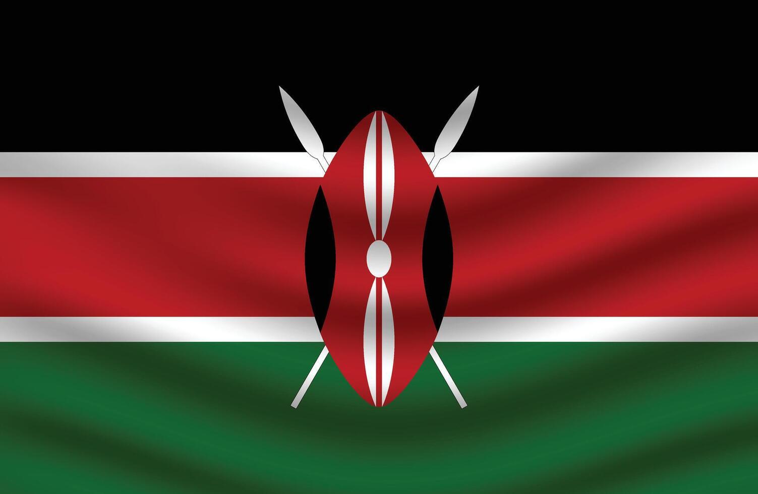 eben Illustration von Kenia National Flagge. Kenia Flagge Design. Kenia Welle Flagge. vektor