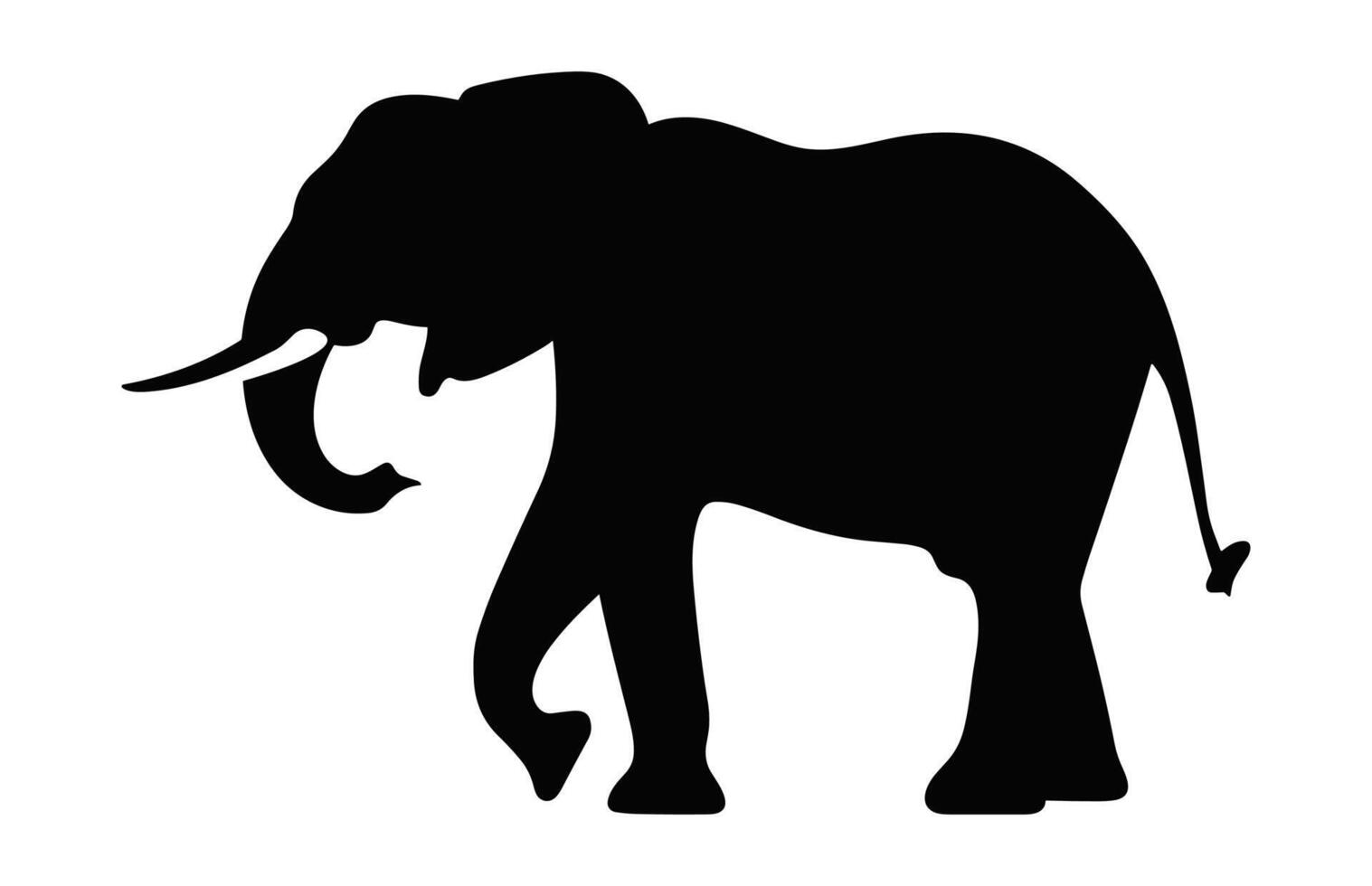 elefant silhuett isolerat på en vit bakgrund, afrikansk elefant vektor svart ClipArt