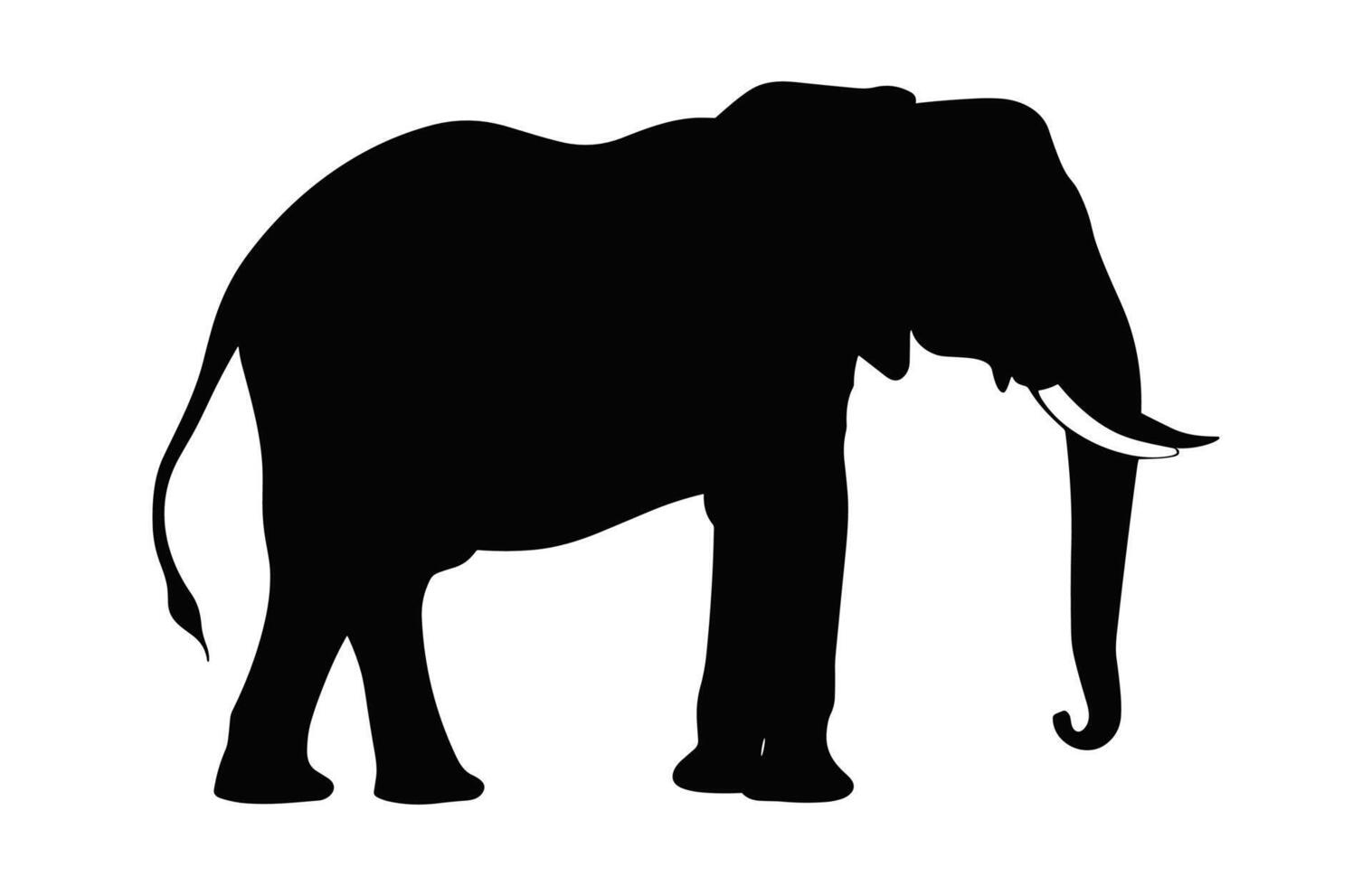 Elefant Silhouette isoliert auf ein Weiß Hintergrund, afrikanisch Elefant Vektor schwarz Clip Art