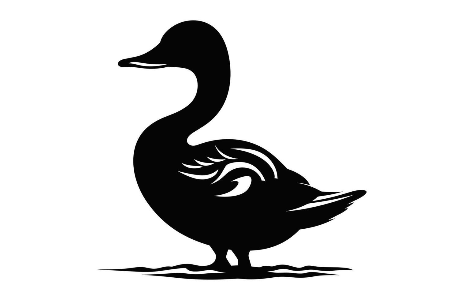 Ente schwarz Silhouette Vektor isoliert auf ein Weiß Hintergrund