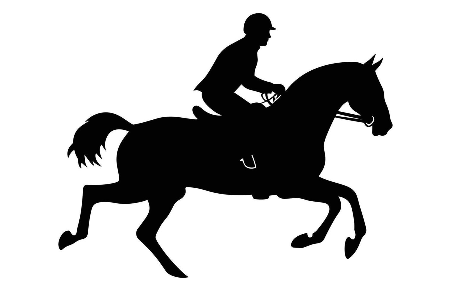 Vielseitigkeit Pferd Silhouette Vektor isoliert auf ein Weiß Hintergrund
