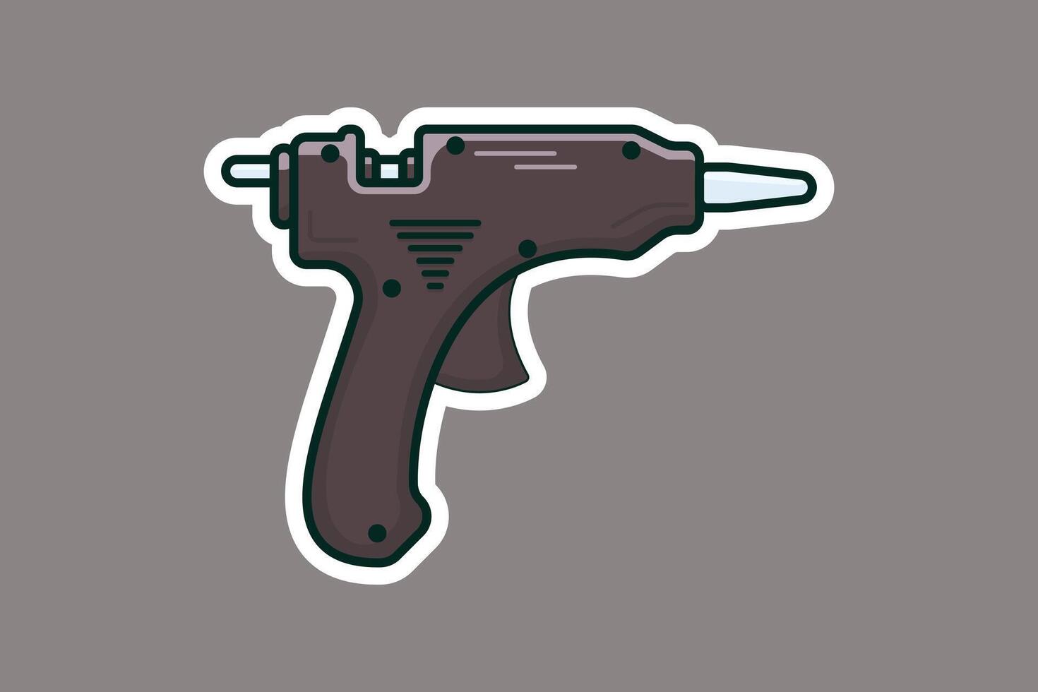 elektrisk varm lim pistol klistermärke vektor illustration. reparation hand verktyg objekt ikon begrepp. varm pistol Utrustning klistermärke design för hantverk och konst vektor logotyp.