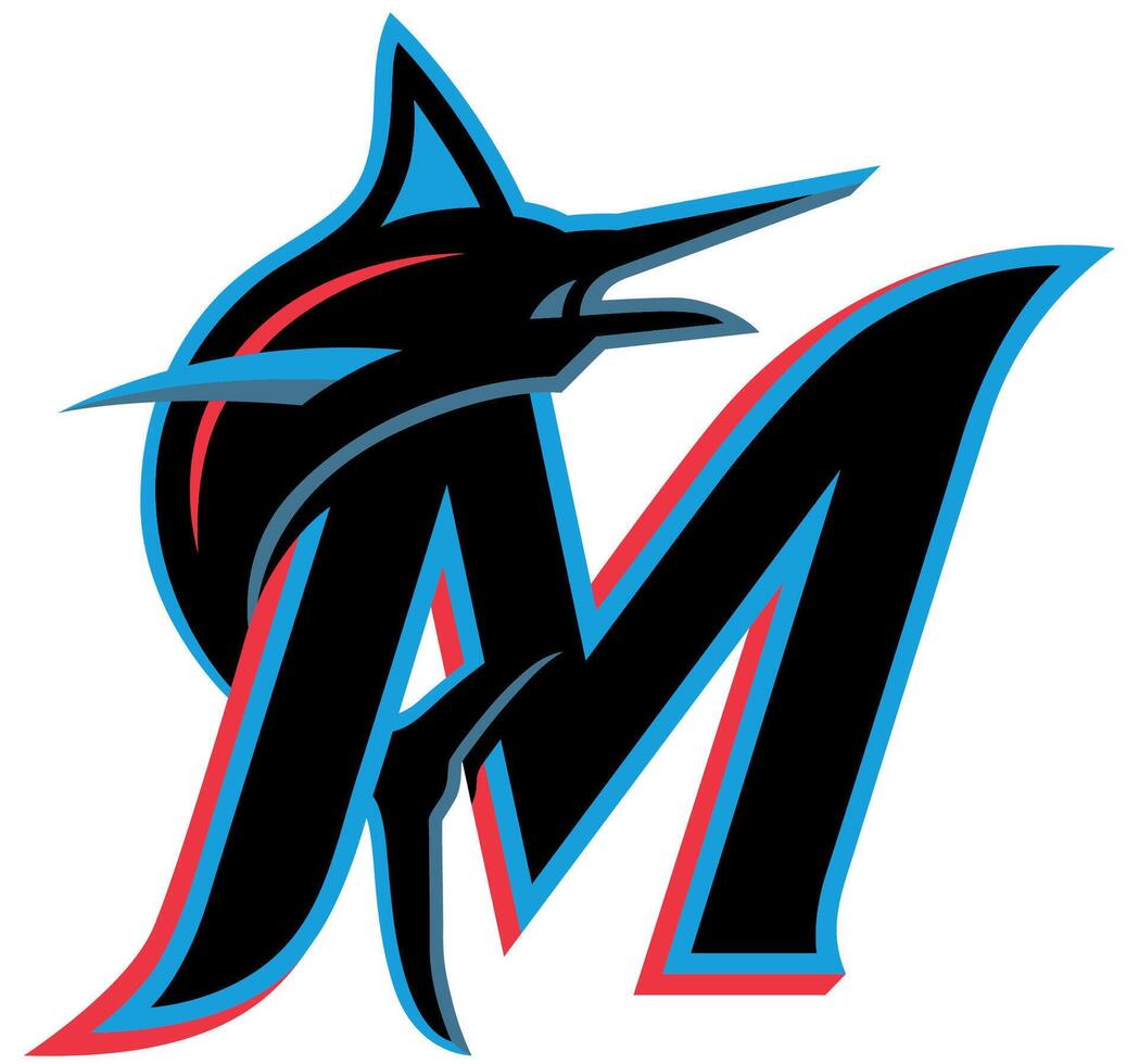 Logo von das Miami Marlins Haupt Liga Baseball Mannschaft vektor