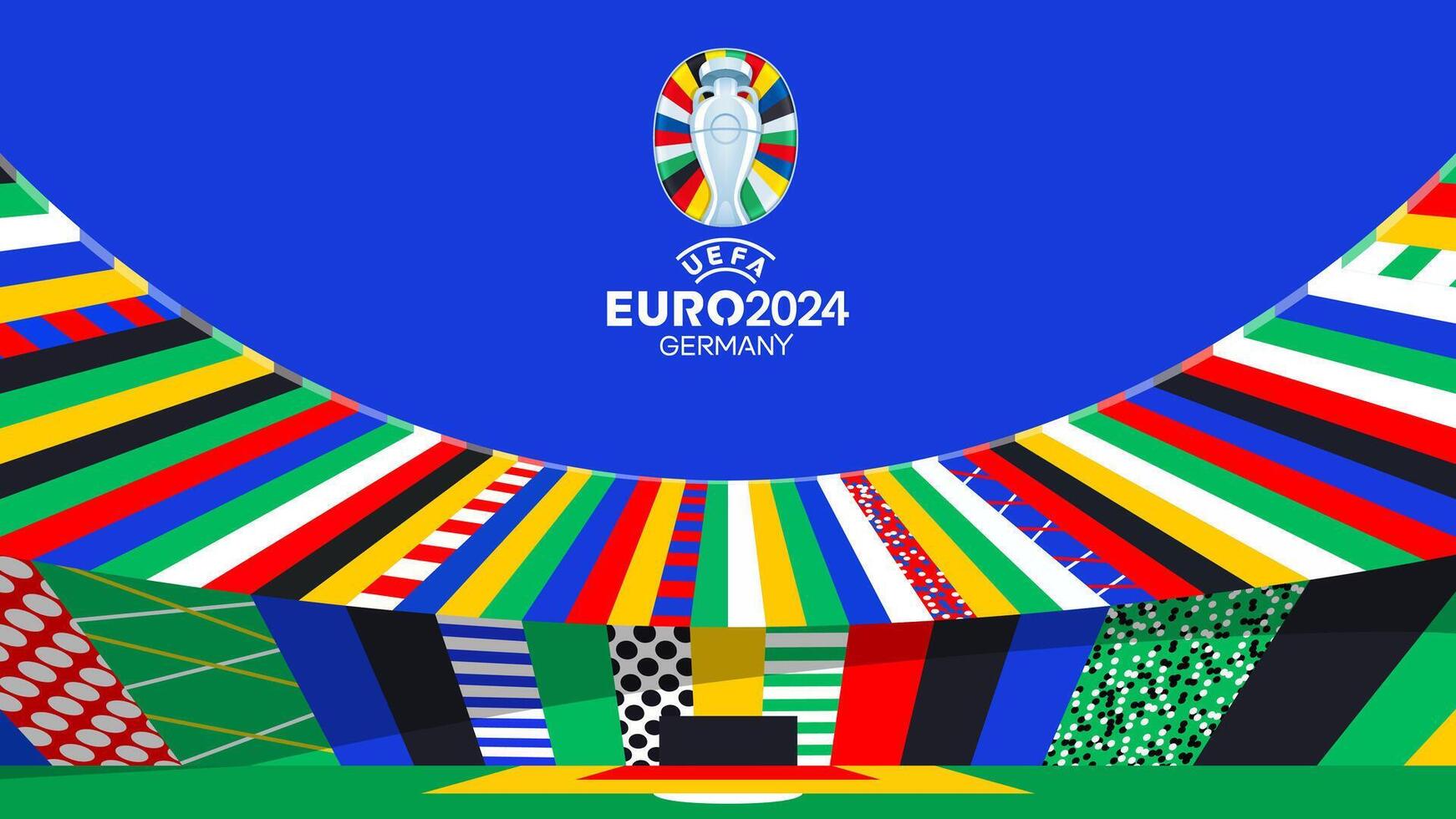 Hintergrund von Euro 2024 im Deutschland mit das Turnier Logo vektor